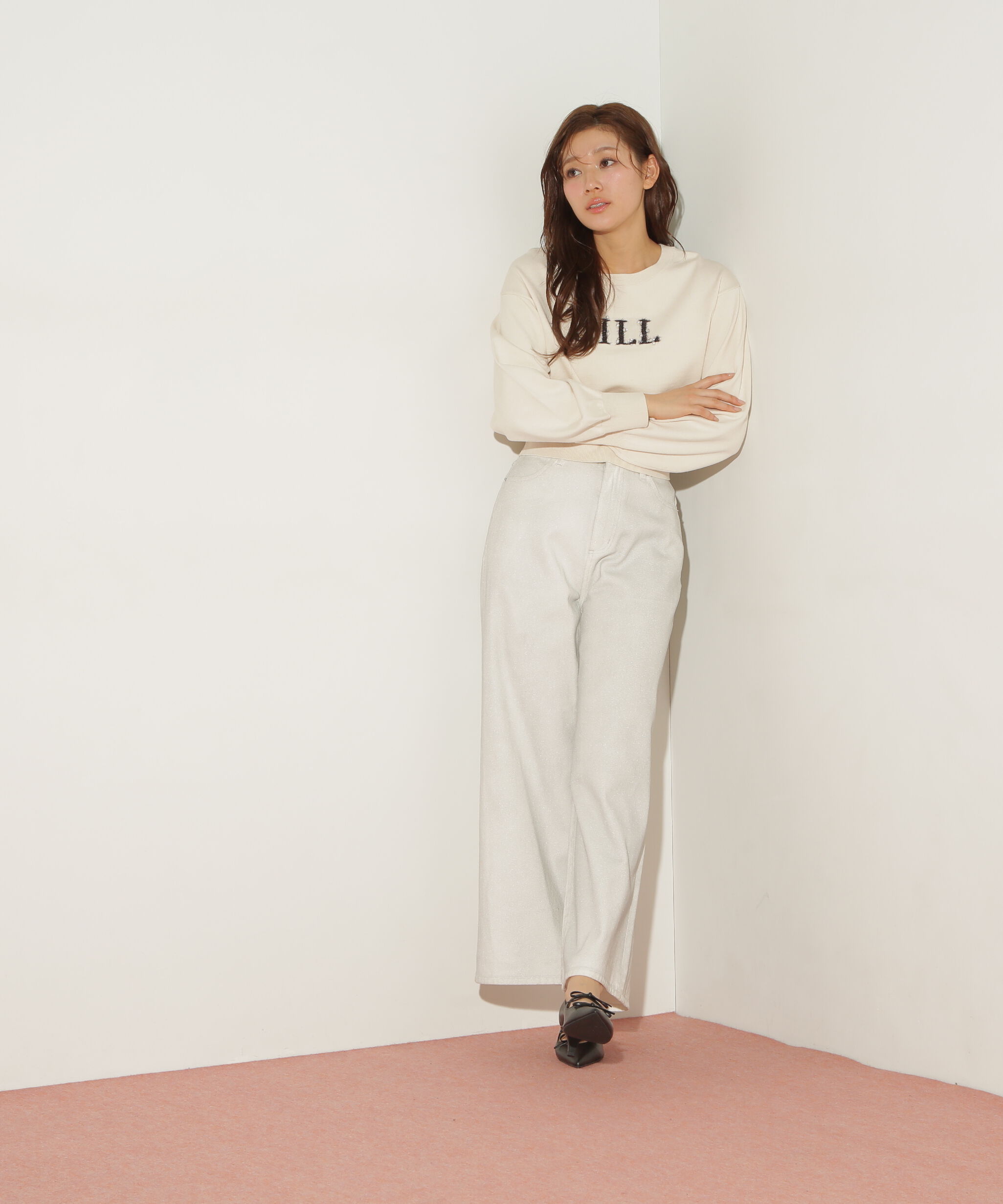  「ファンシーヤーンビジューロゴニット」|ニット・セーター|