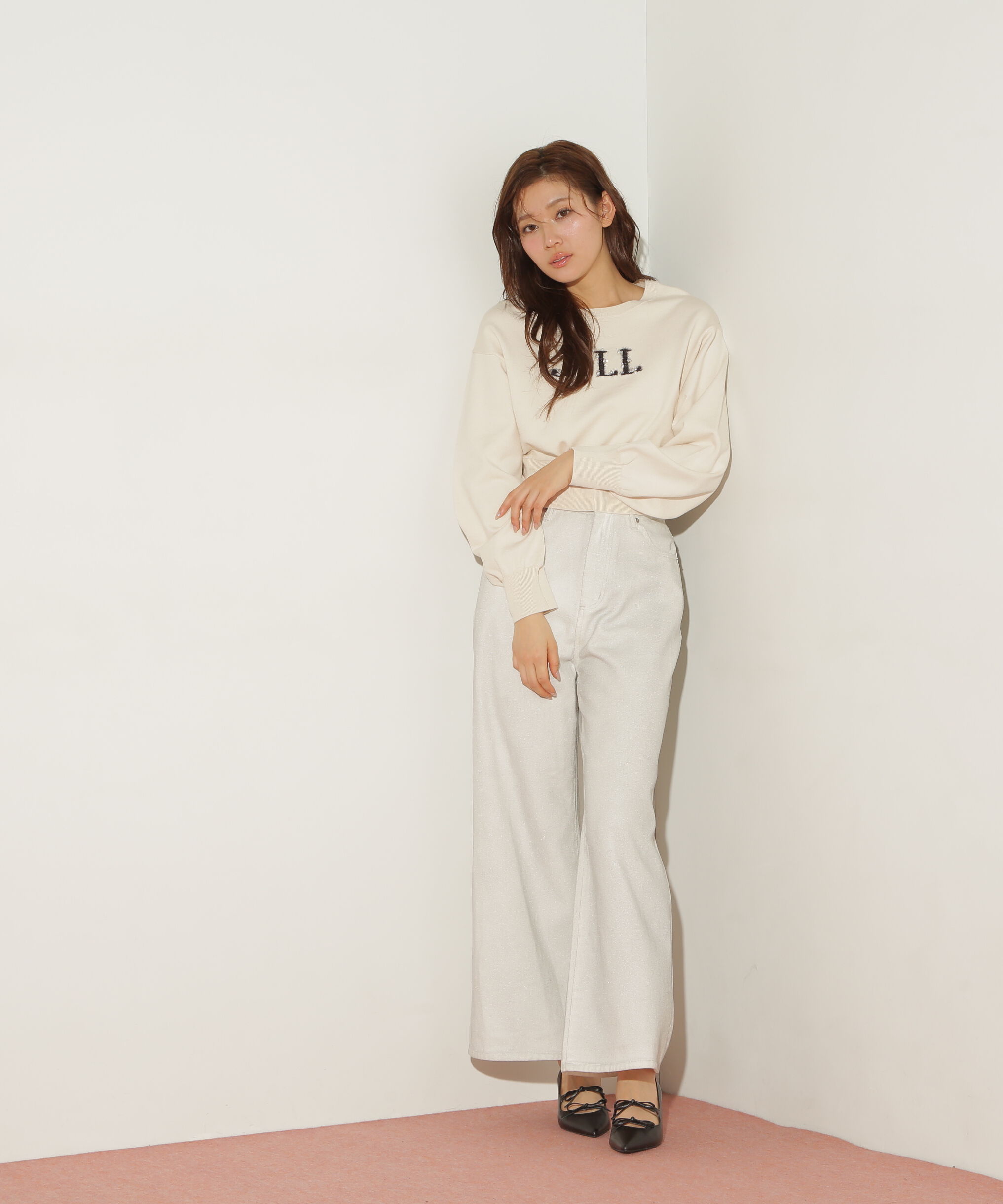  「ファンシーヤーンビジューロゴニット」|ニット・セーター|