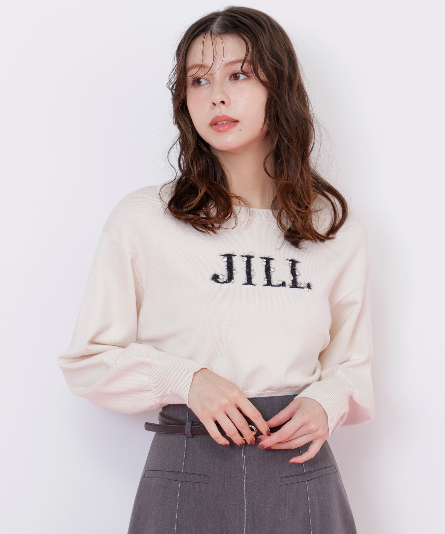  「ファンシーヤーンビジューロゴニット」|ニット・セーター|