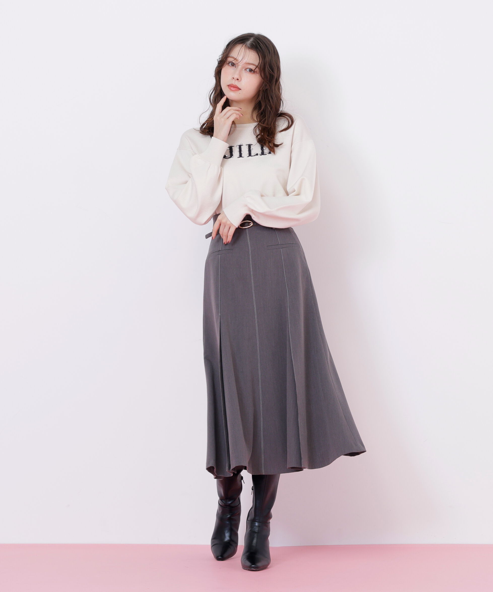  「ファンシーヤーンビジューロゴニット」|ニット・セーター|