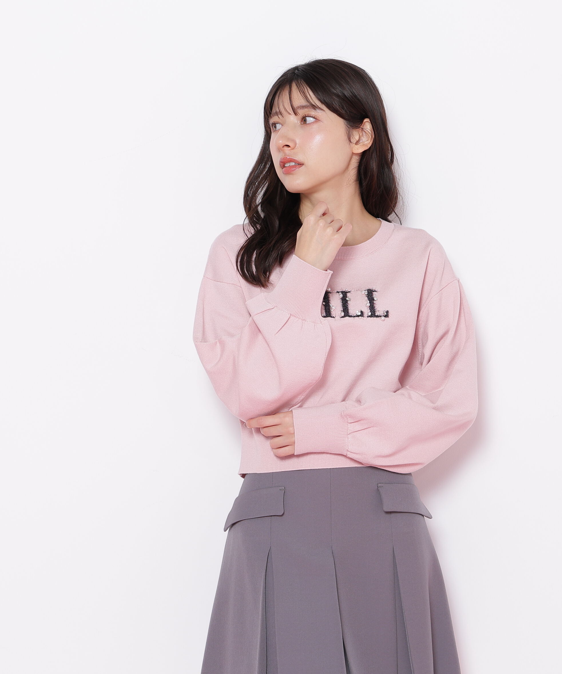  「ファンシーヤーンビジューロゴニット」|ニット・セーター|