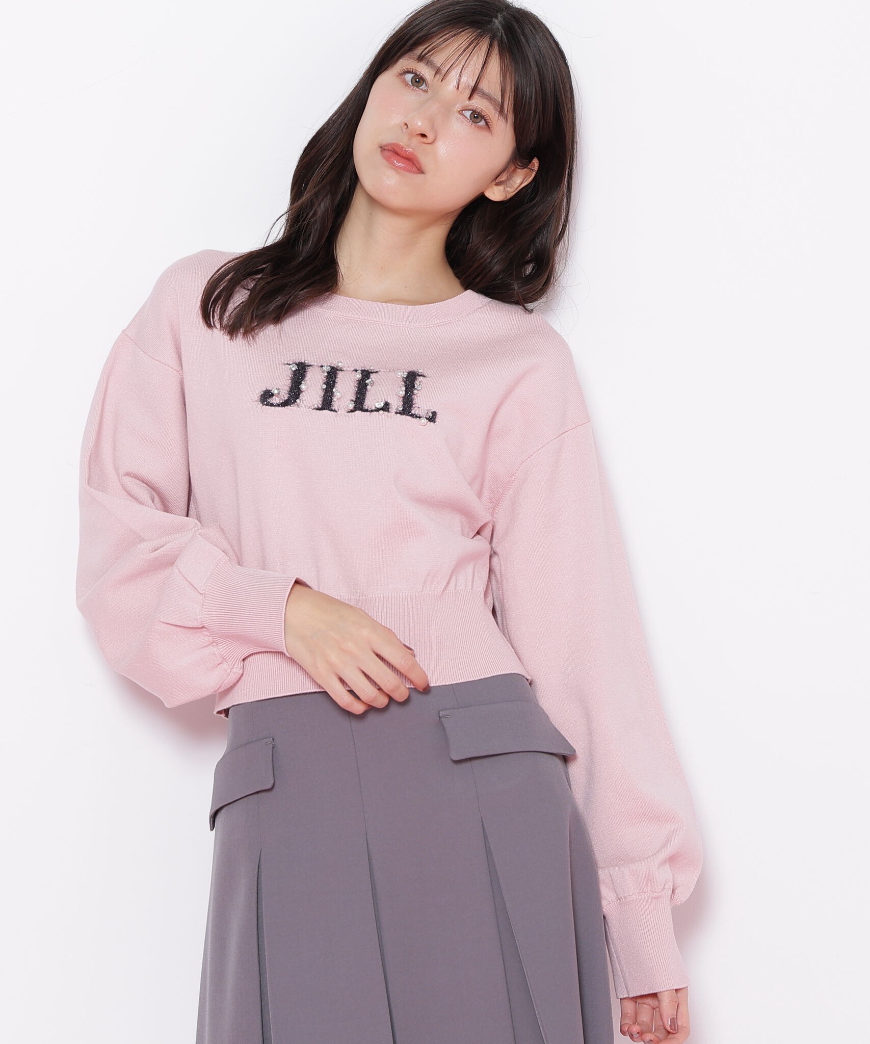  「ファンシーヤーンビジューロゴニット」|ニット・セーター|