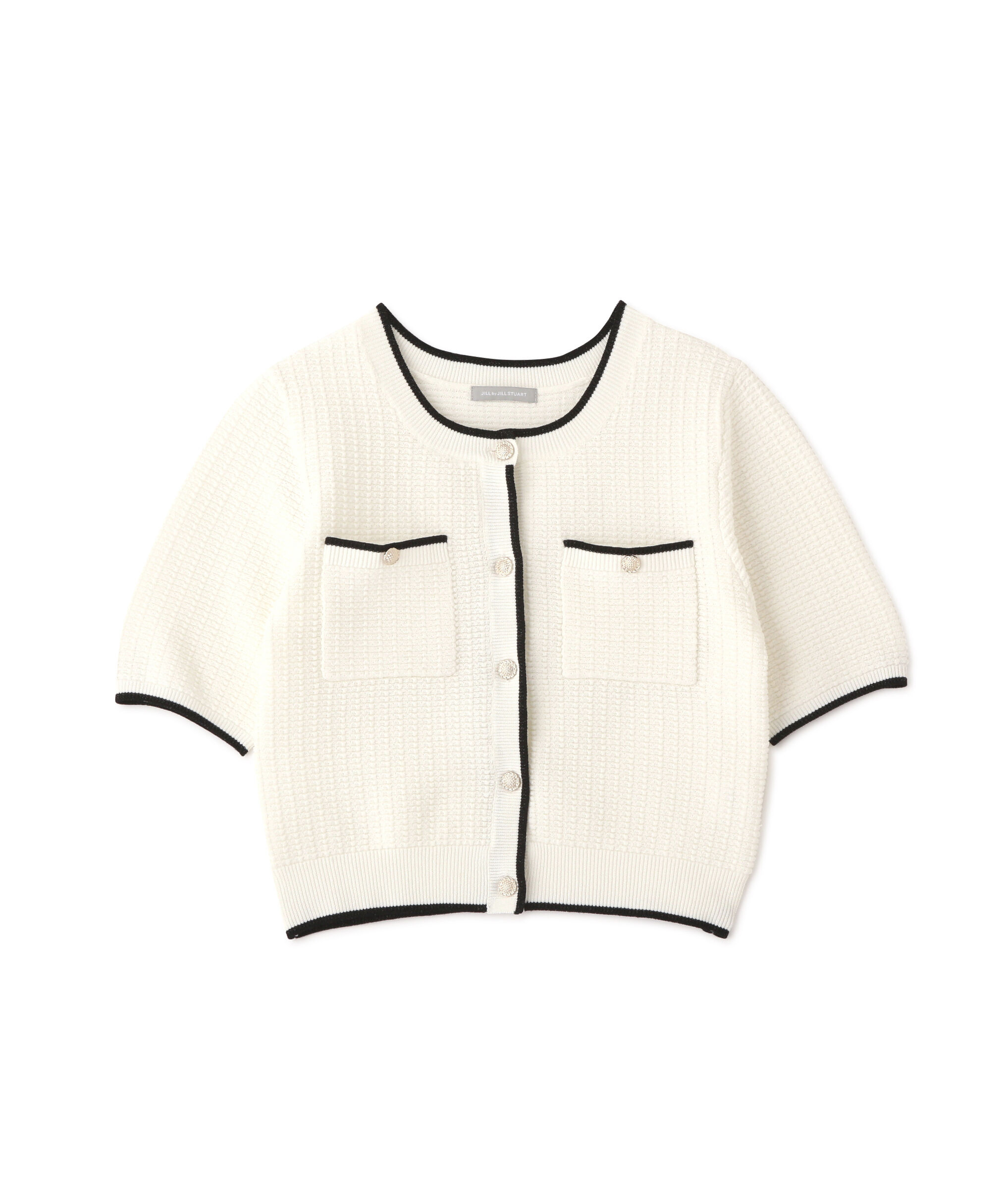  「半袖ツイードニットカーディガン」|ニット・セーター|