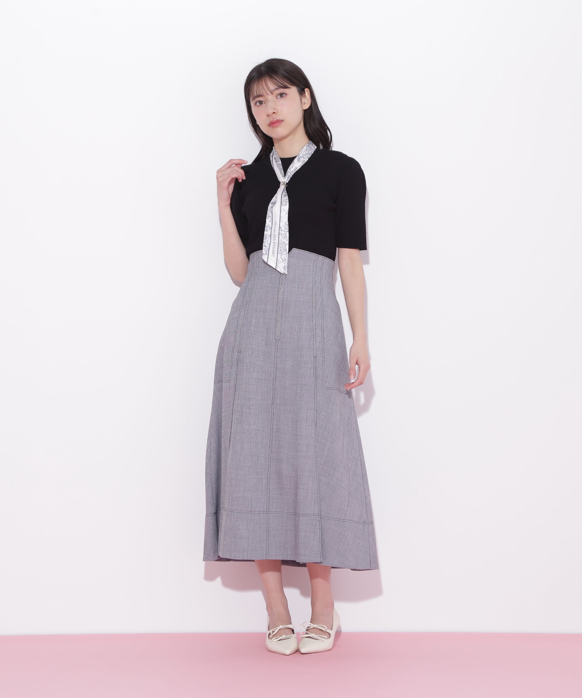  「フロントジップタックスカート」|スカート|