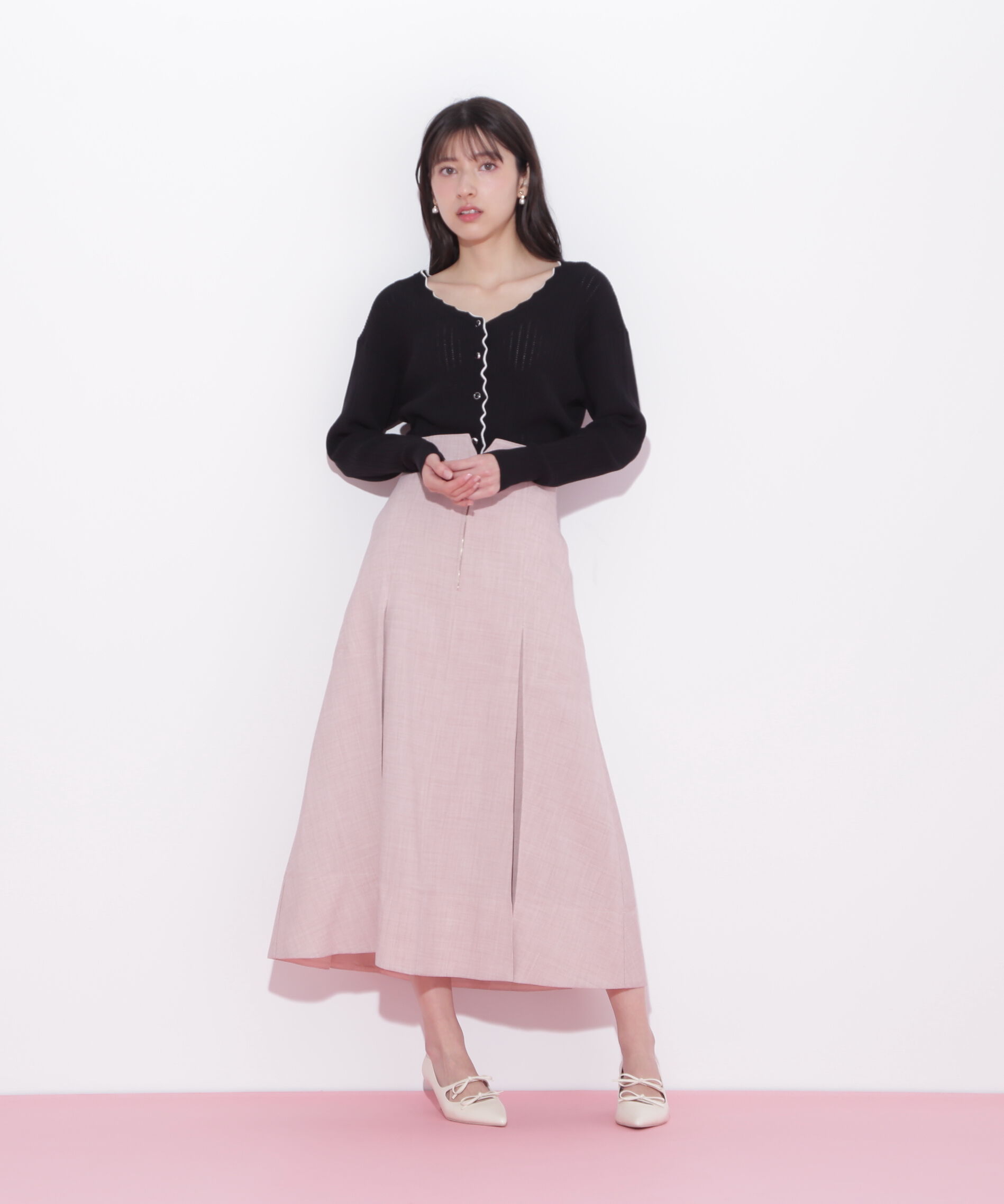  「フロントジップタックスカート」|スカート|