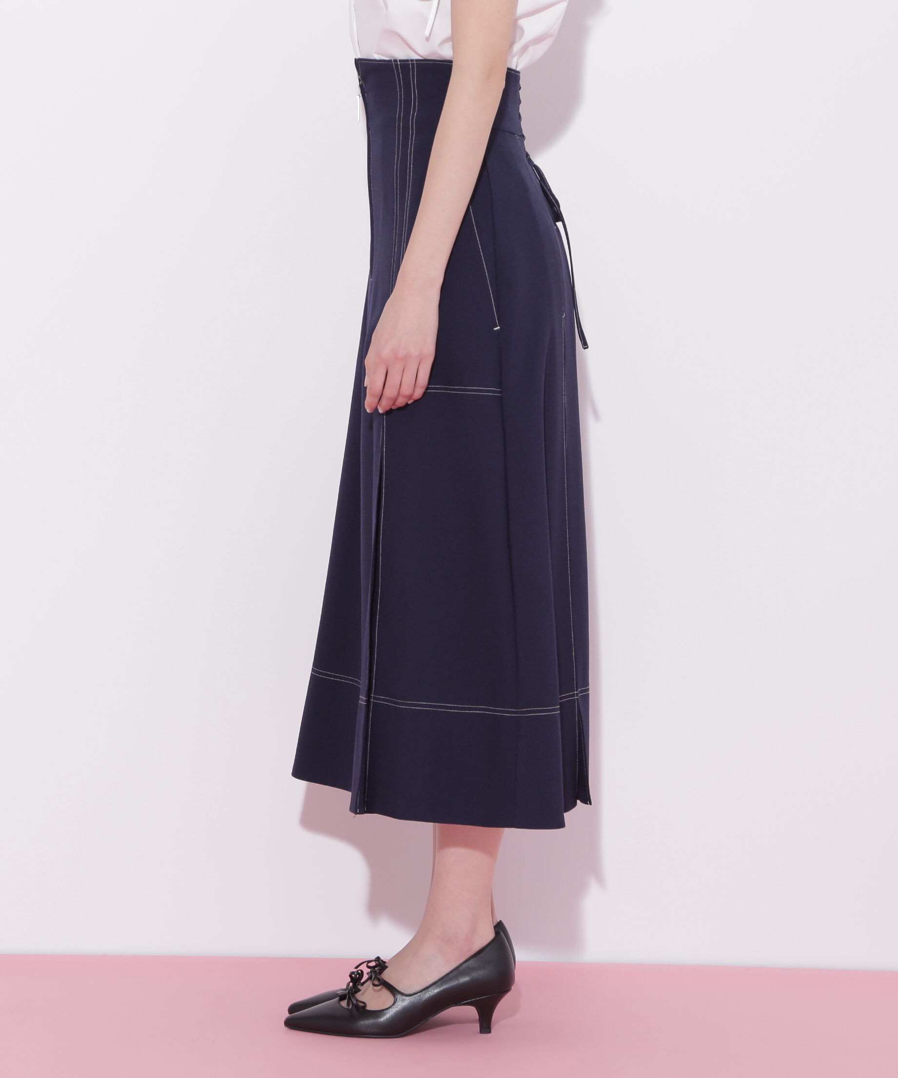  「フロントジップタックスカート」|スカート|