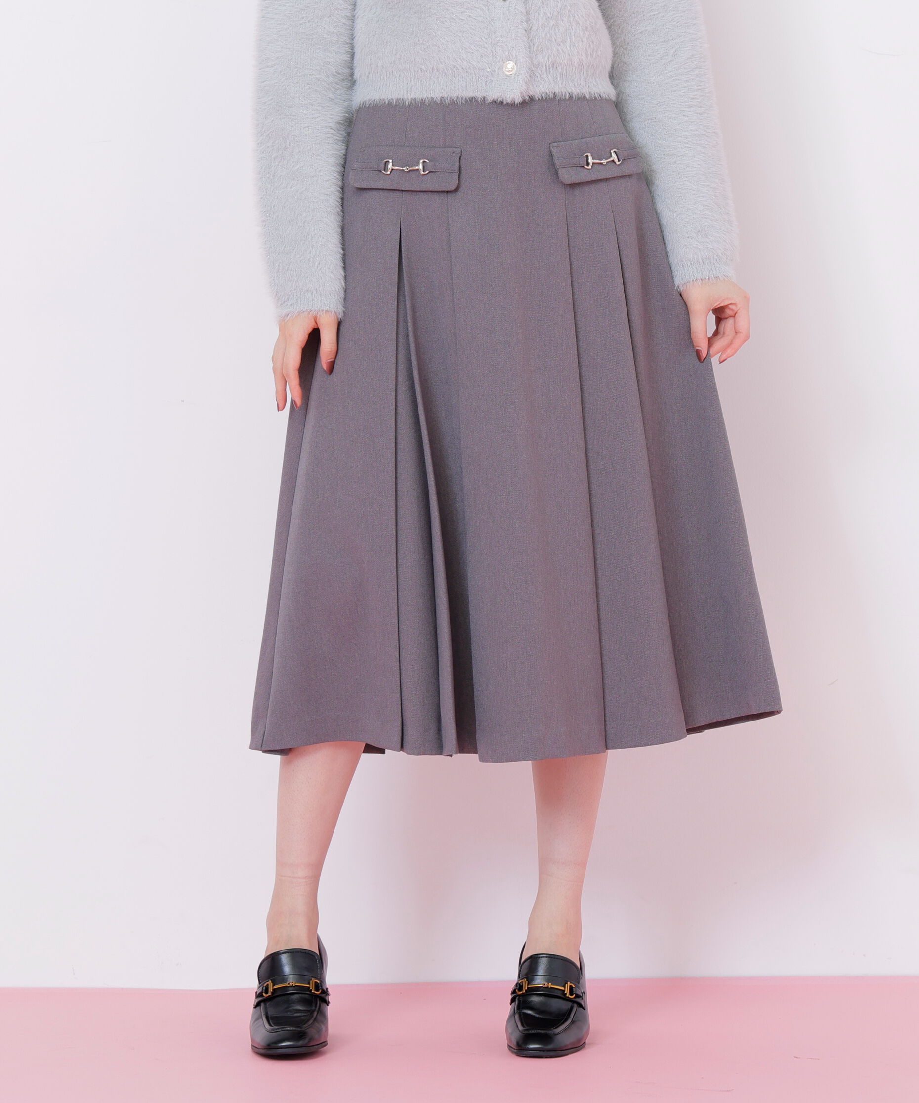  「ウーリッシュフラノタックフレアスカート」|スカート|