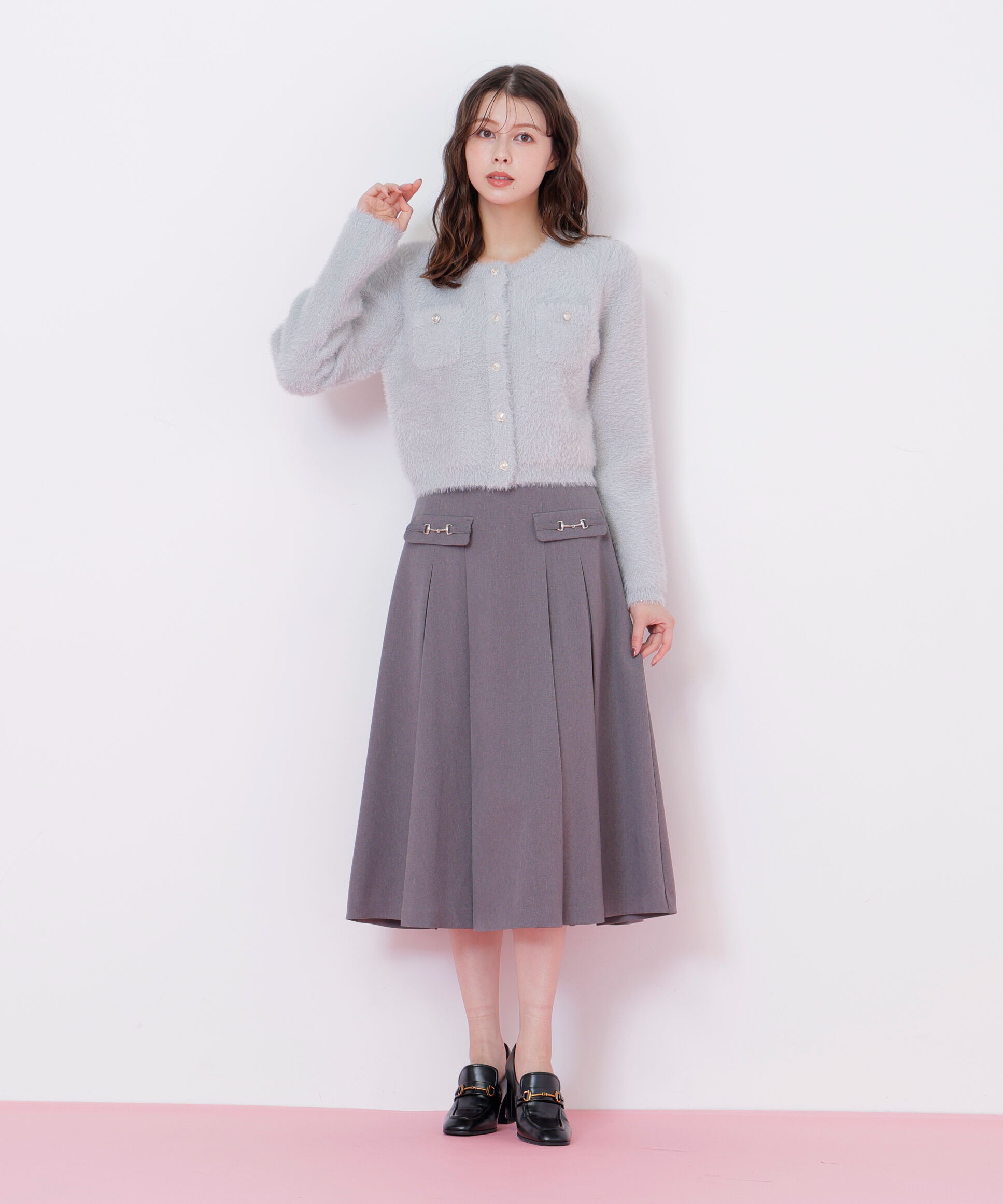  「ウーリッシュフラノタックフレアスカート」|スカート|