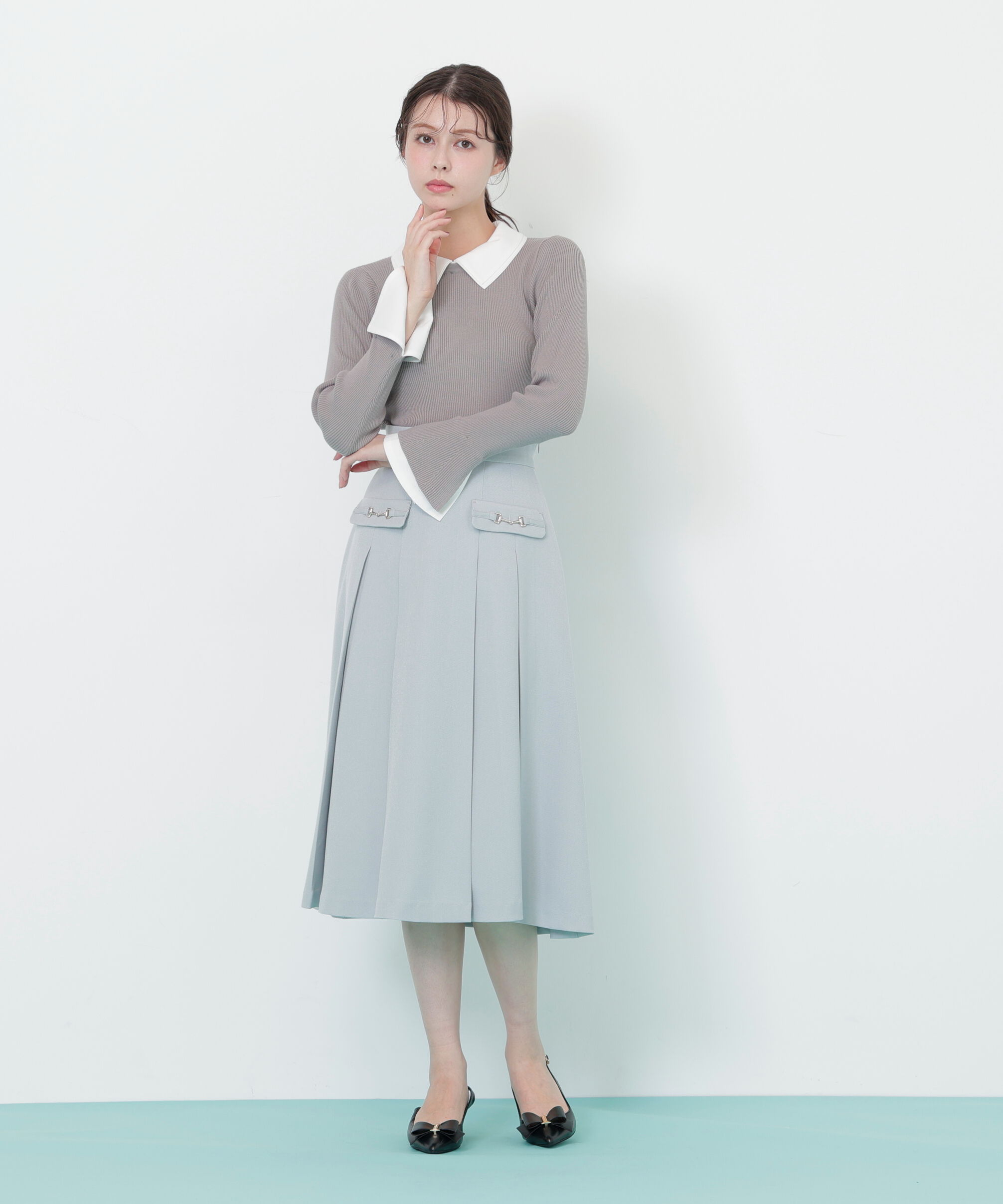  「ウーリッシュフラノタックフレアスカート」|スカート|