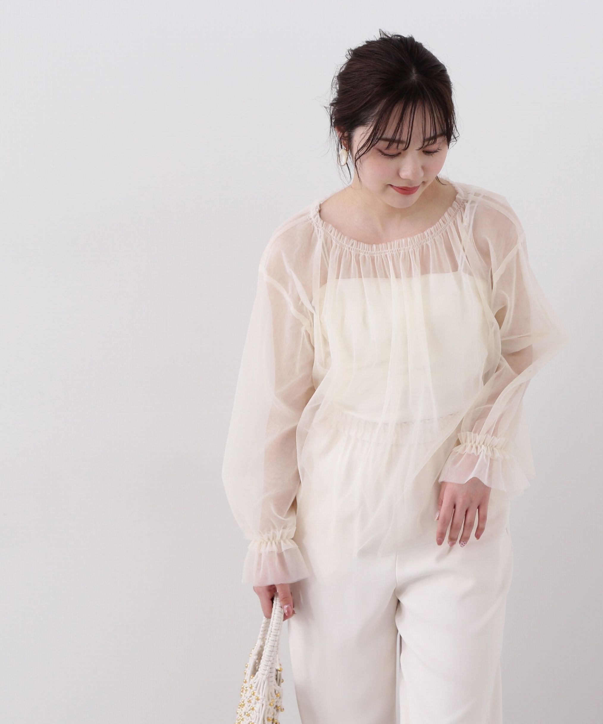 PROPORTION BODY DRESSING「シアーチュールブラウス」|シャツ・ブラウス|