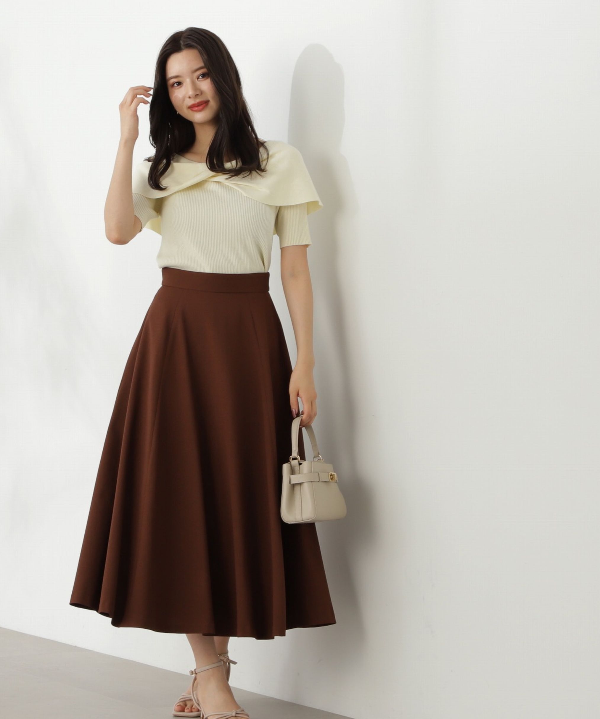 PROPORTION BODY DRESSING「カラーフレアスカート24AW」|スカート|ブラウン