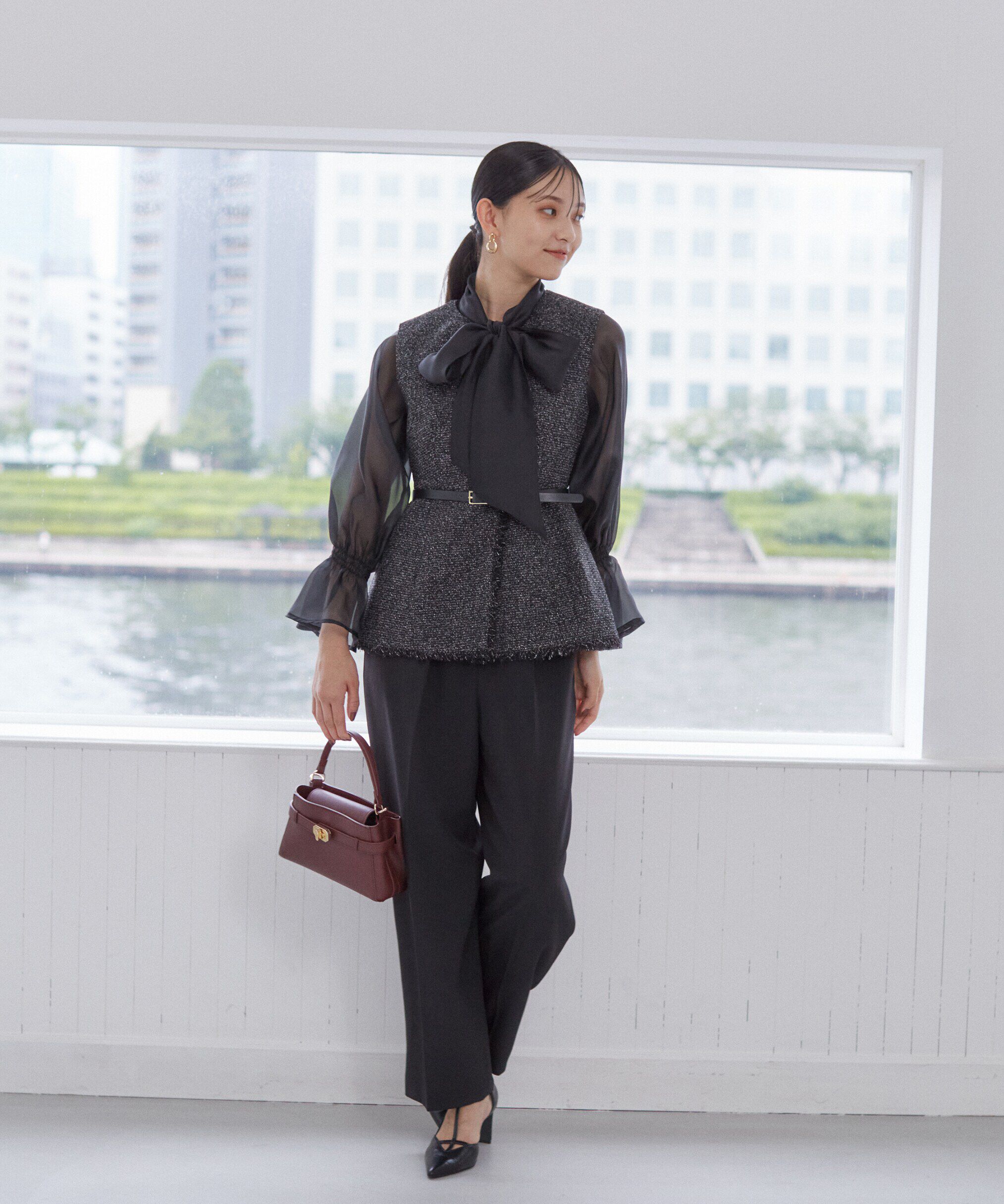 PROPORTION BODY DRESSING「ベルト付きペプラムツイードジレ24AW」|その他|