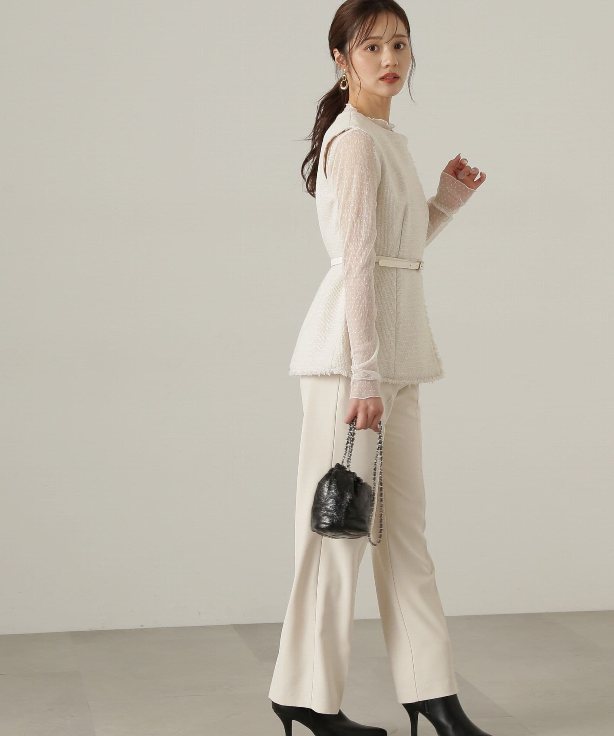 PROPORTION BODY DRESSING「ベルト付きペプラムツイードジレ24AW」|その他|