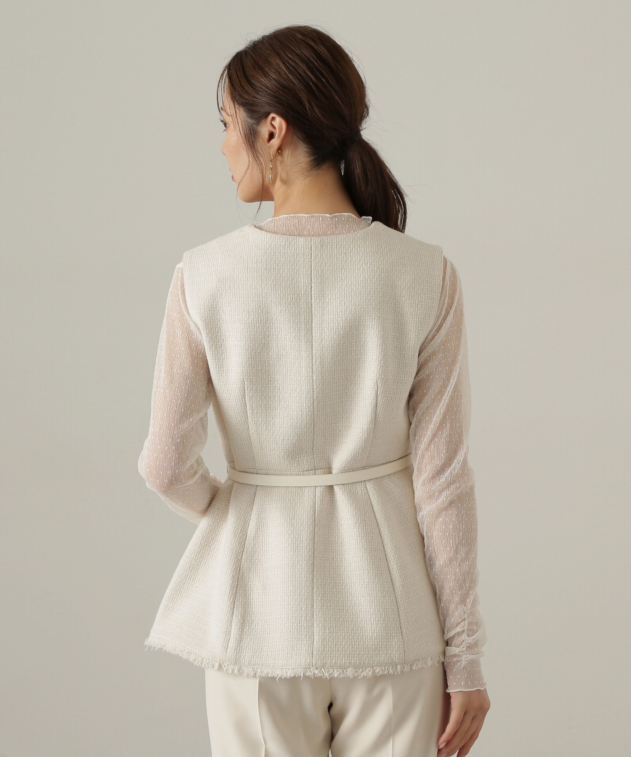 PROPORTION BODY DRESSING「ベルト付きペプラムツイードジレ24AW」|その他|
