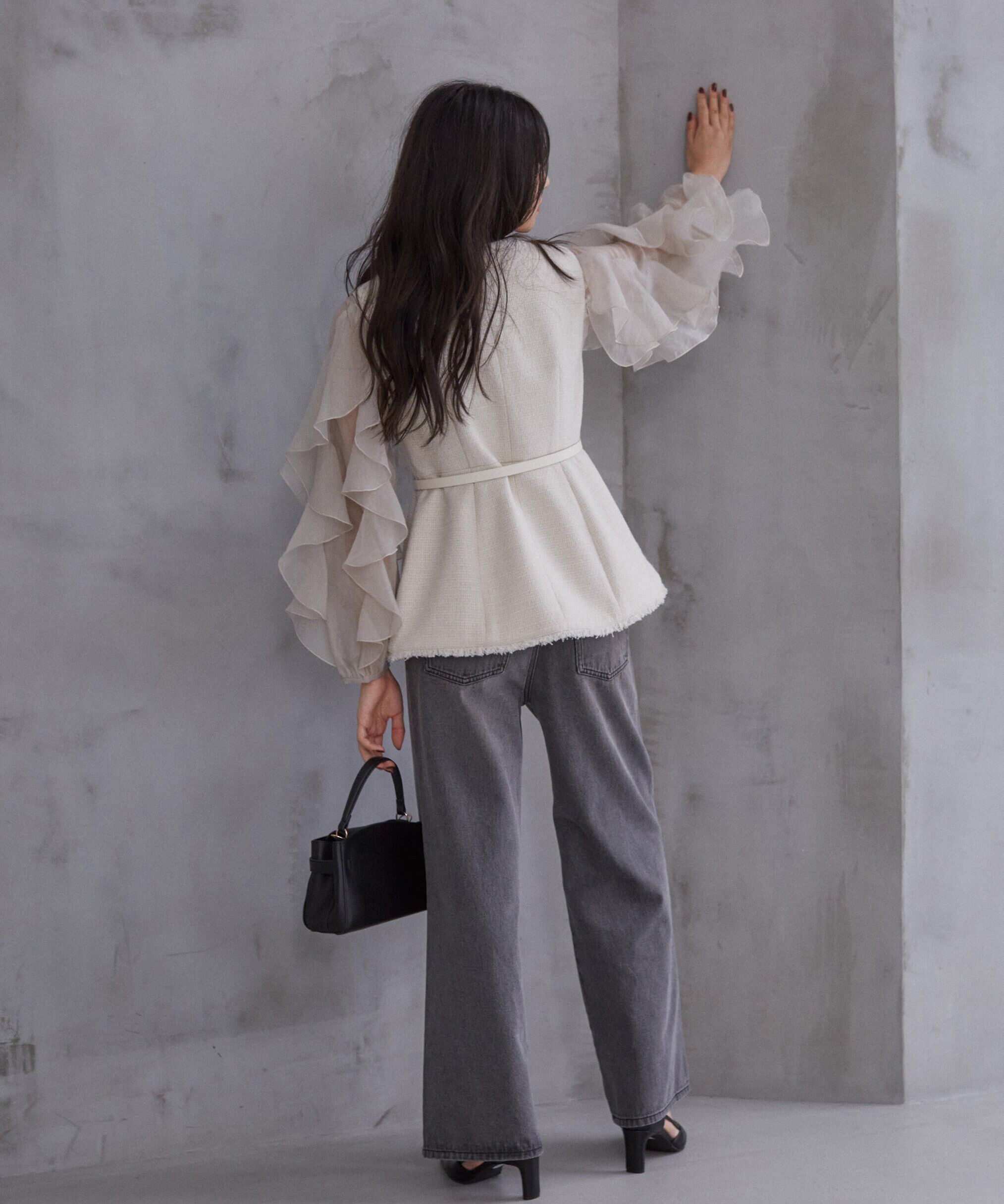 PROPORTION BODY DRESSING「ベルト付きペプラムツイードジレ24AW」|その他|