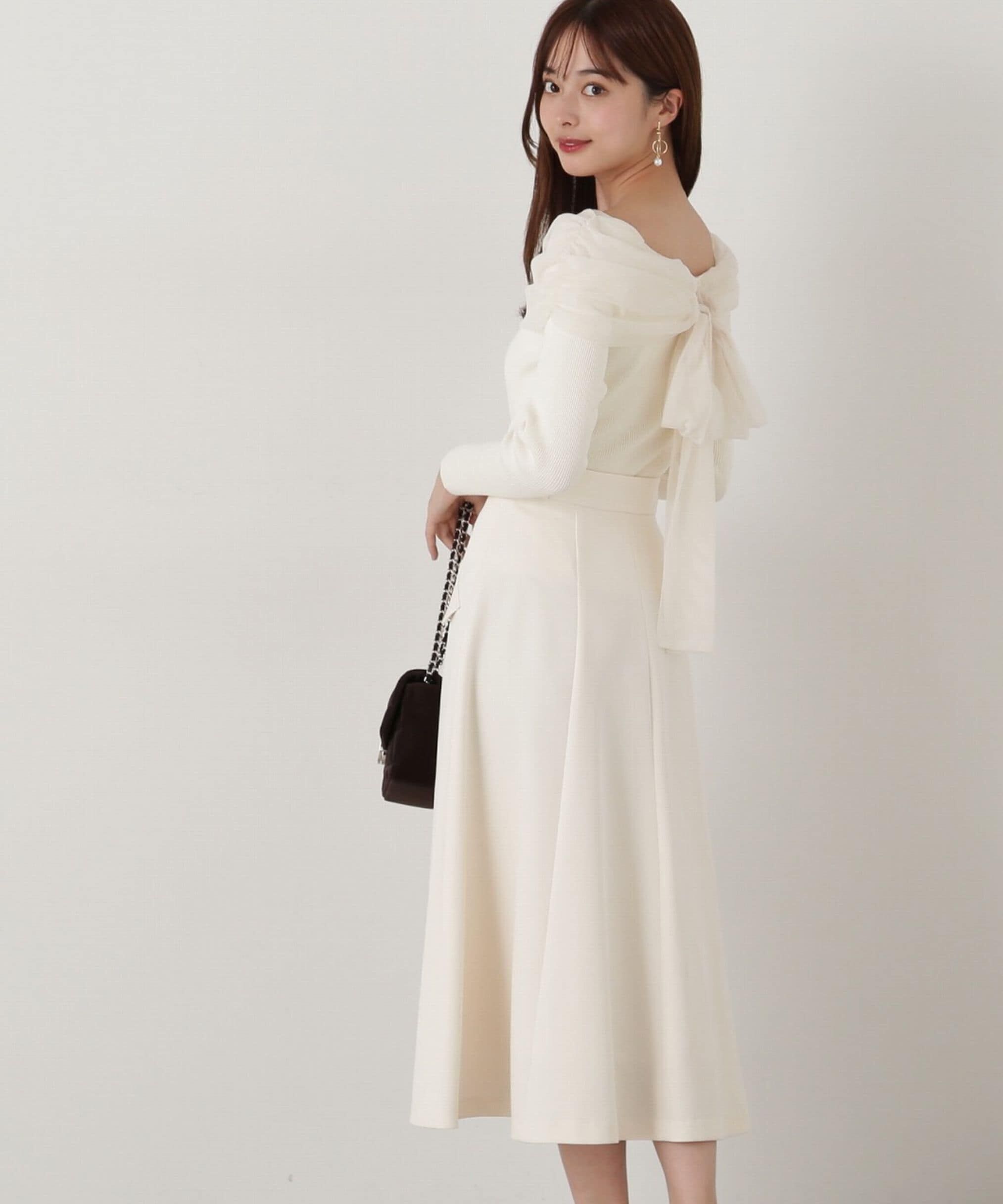 PROPORTION BODY DRESSING「フロントファスナーフレアスカート」|スカート|エクリュ1