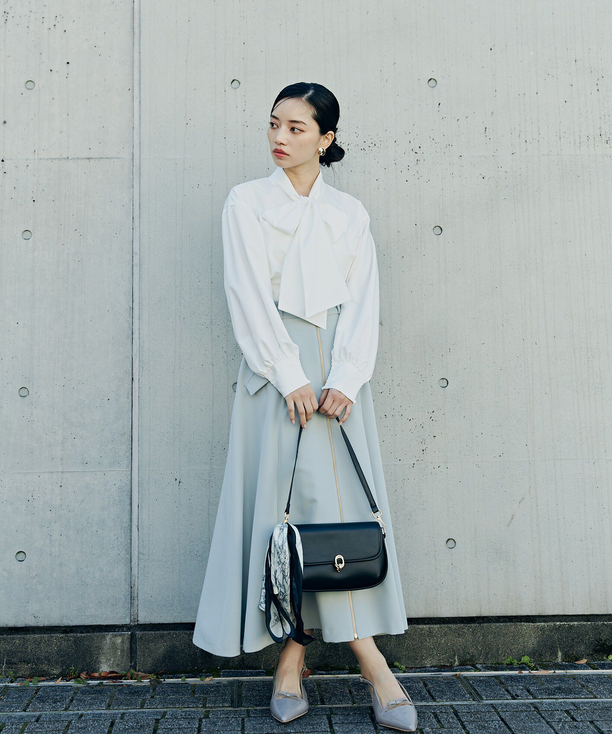 PROPORTION BODY DRESSING「フロントファスナーフレアスカート」|スカート|