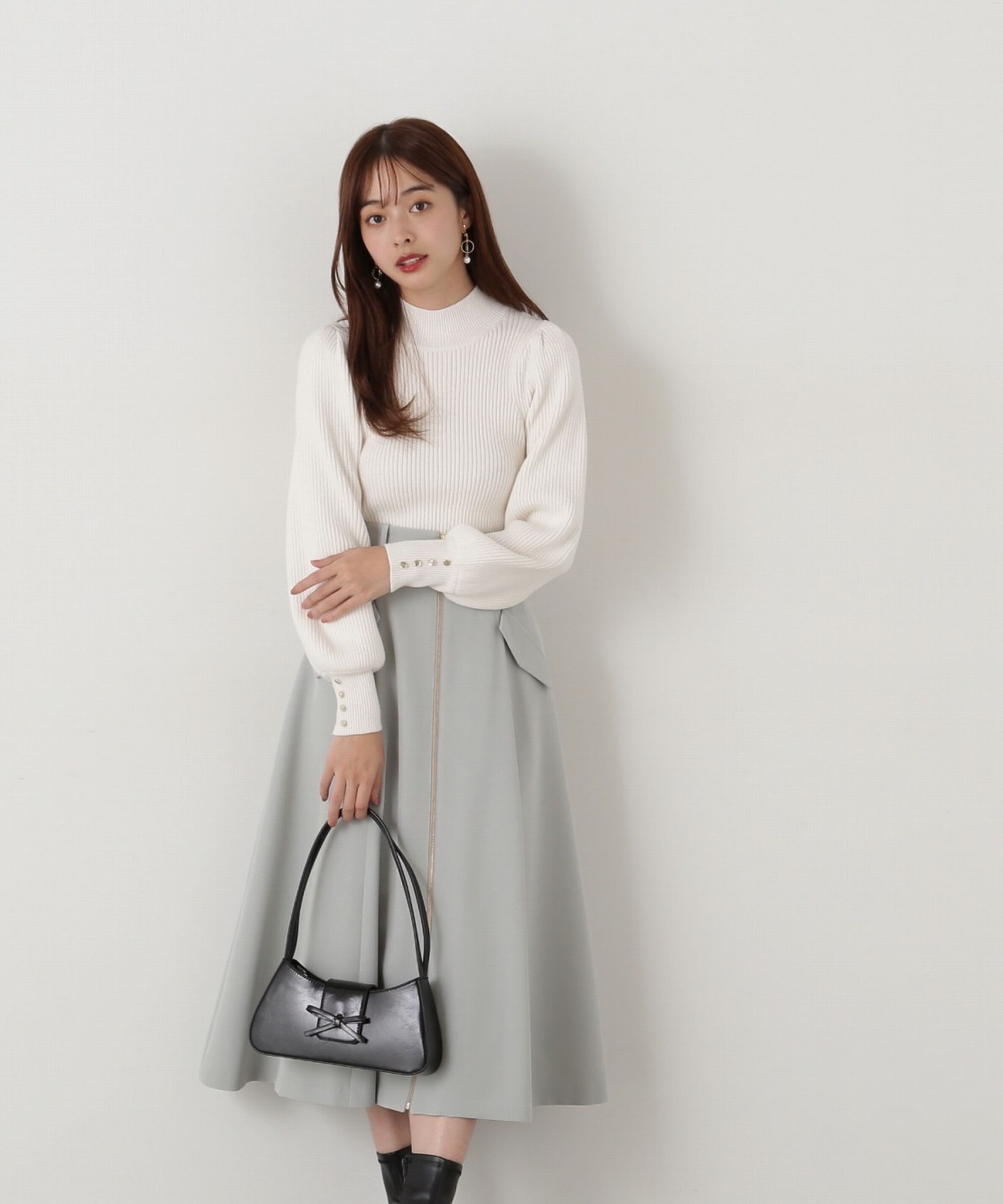 PROPORTION BODY DRESSING「フロントファスナーフレアスカート」|スカート|