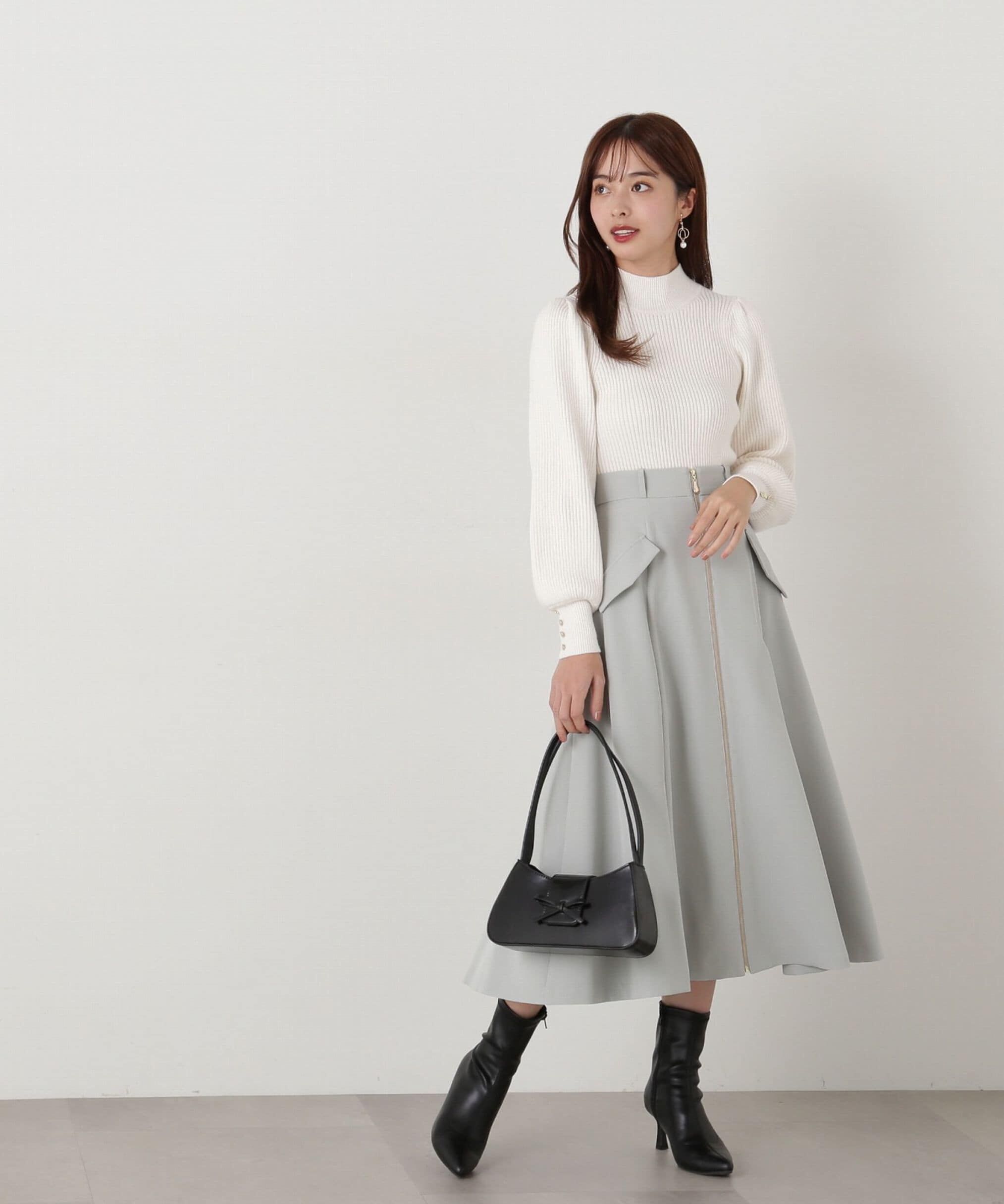 PROPORTION BODY DRESSING「フロントファスナーフレアスカート」|スカート|