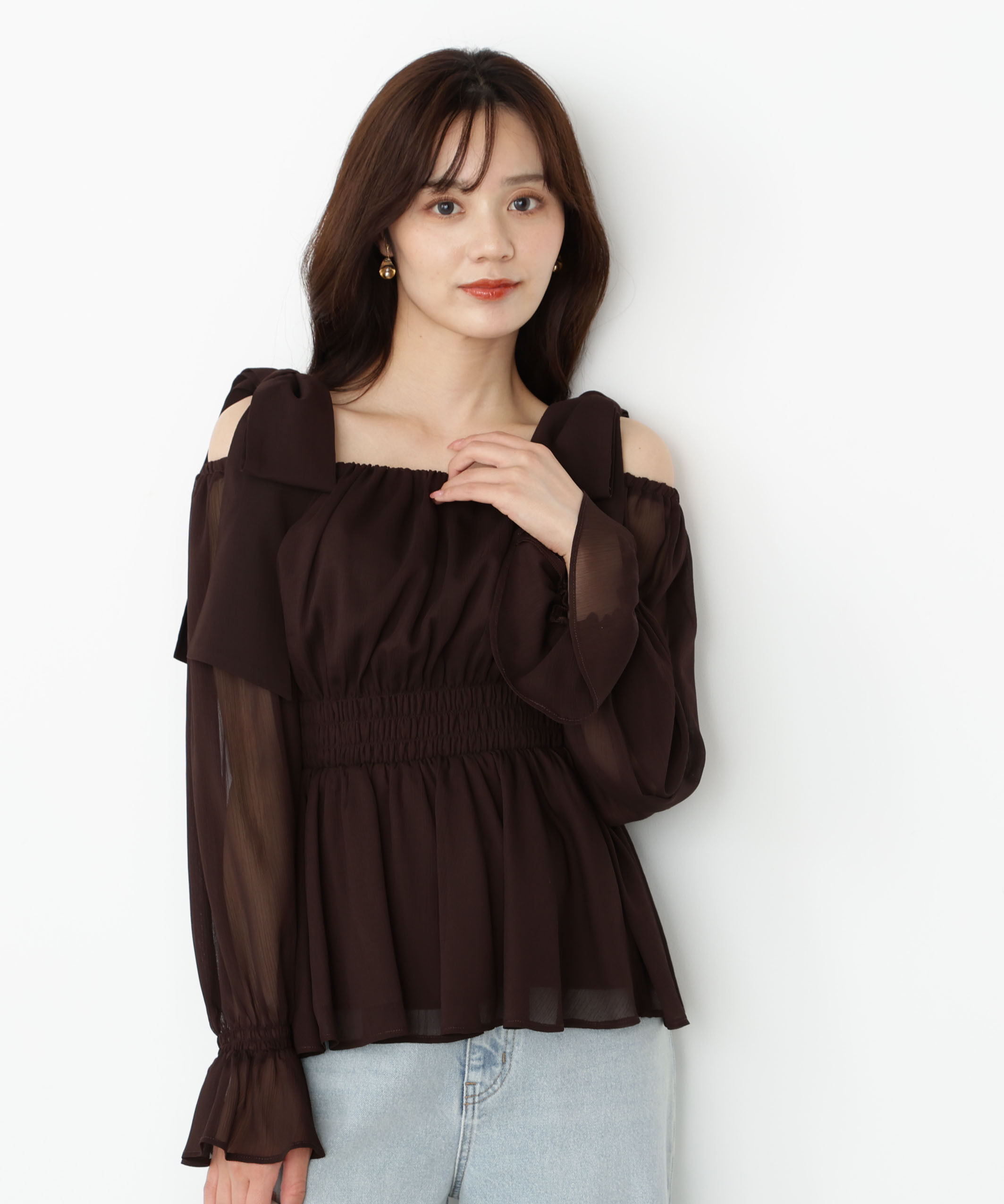 PROPORTION BODY DRESSING「ショルダーリボンシャーリングブラウス」|シャツ・ブラウス|