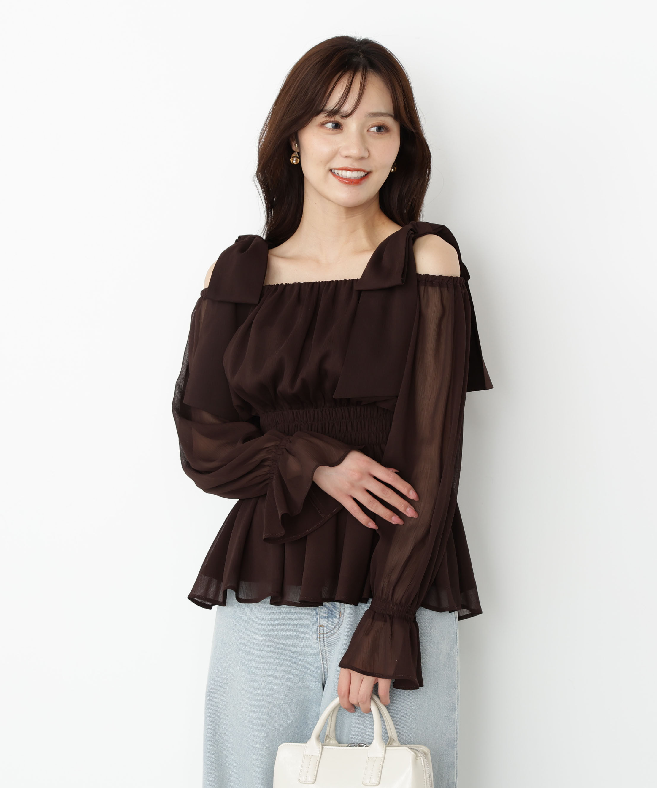 PROPORTION BODY DRESSING「ショルダーリボンシャーリングブラウス」|シャツ・ブラウス|