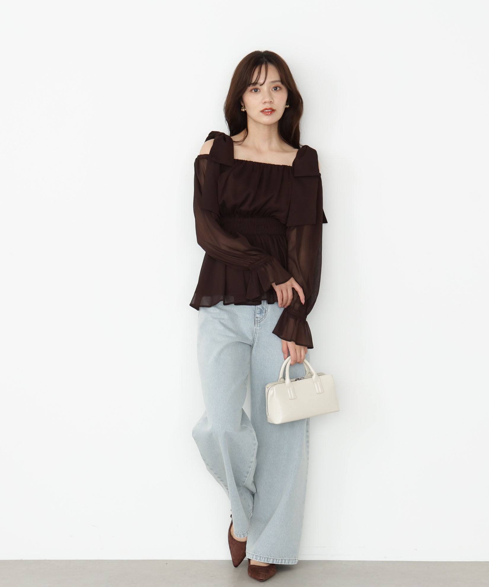 PROPORTION BODY DRESSING「ショルダーリボンシャーリングブラウス」|シャツ・ブラウス|