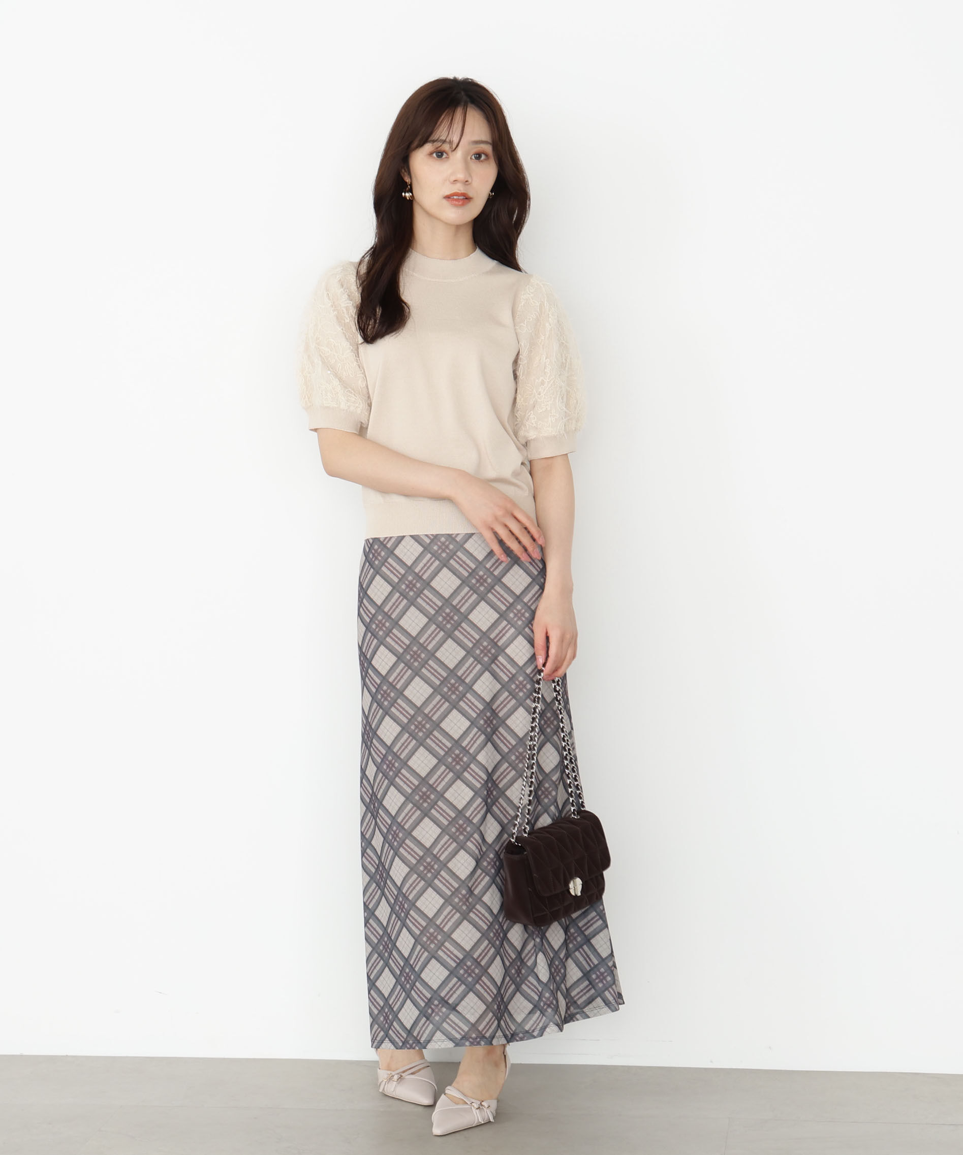 PROPORTION BODY DRESSING「チェックナロースカート」|スカート|