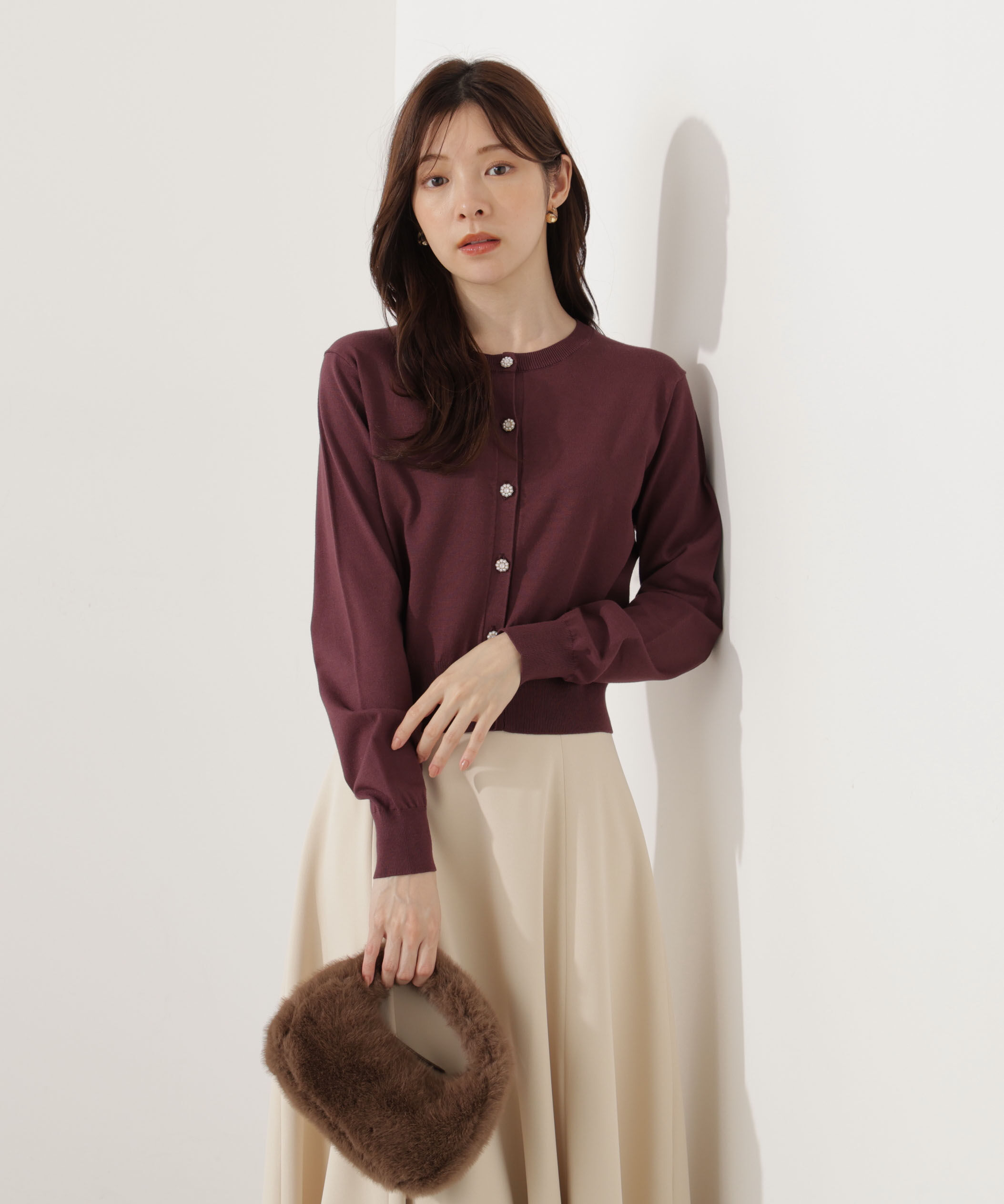 PROPORTION BODY DRESSING「＜ウォッシャブル＞キラ釦カーディガン」|カーディガン|