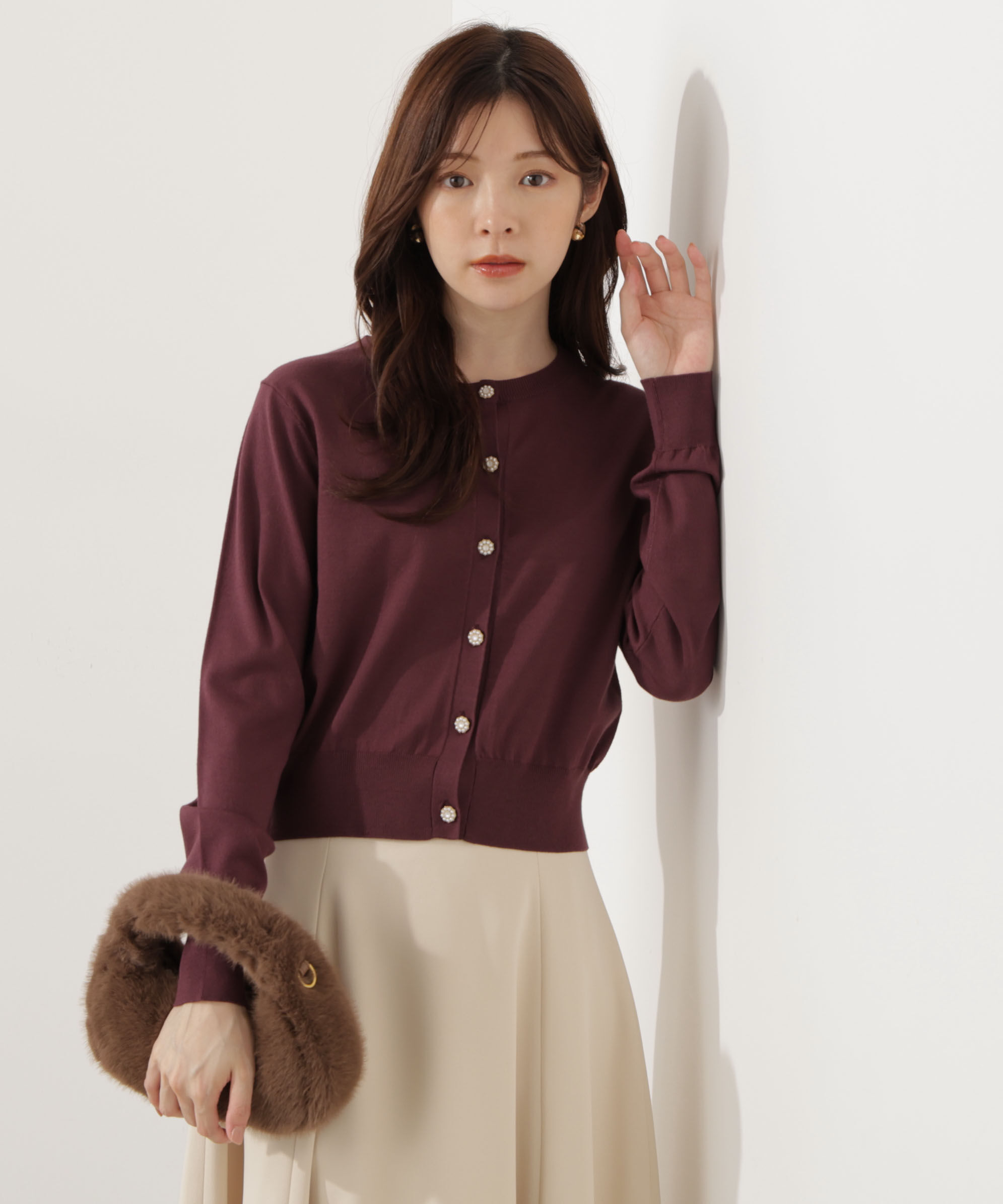 PROPORTION BODY DRESSING「＜ウォッシャブル＞キラ釦カーディガン」|カーディガン|