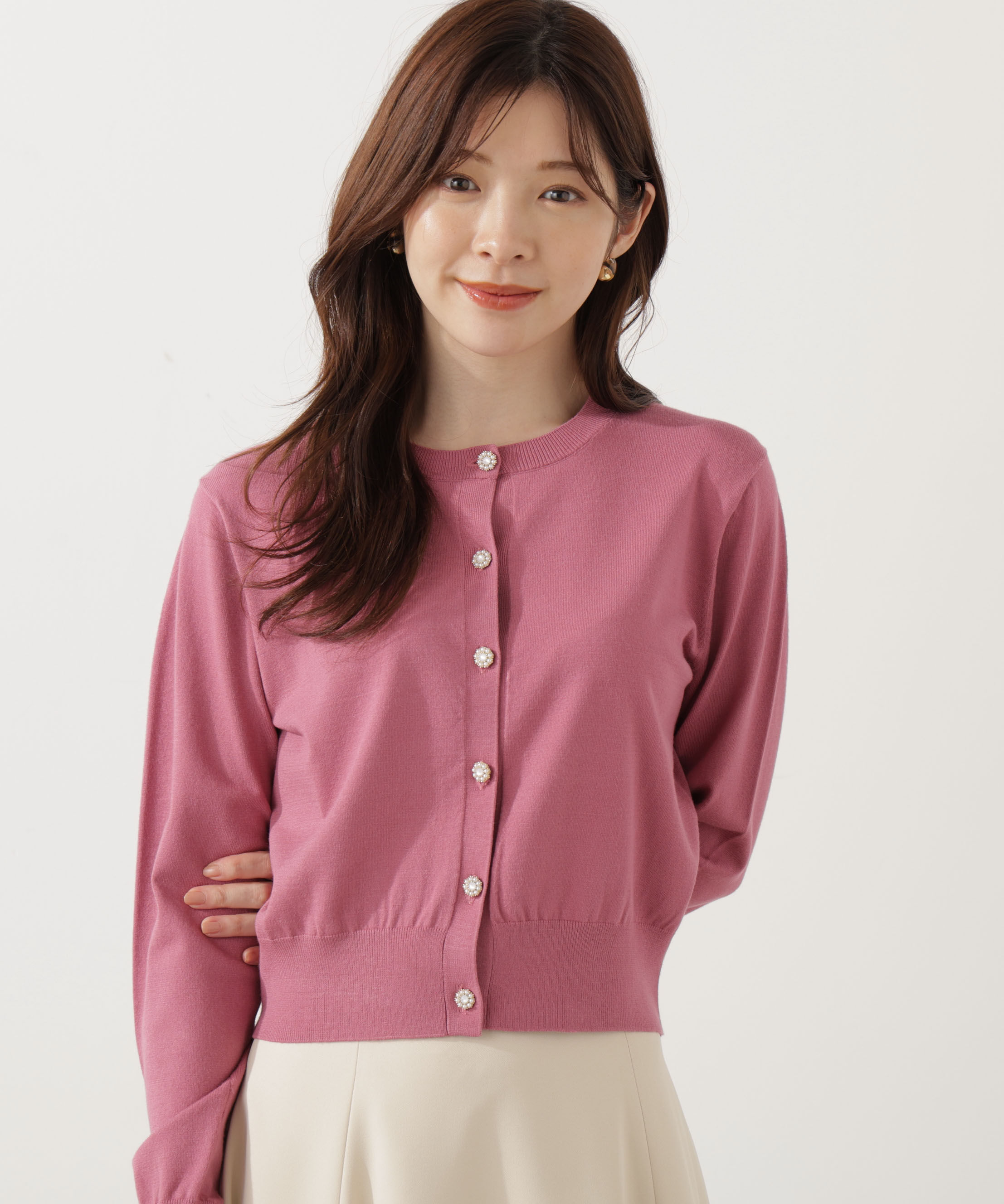 PROPORTION BODY DRESSING「＜ウォッシャブル＞キラ釦カーディガン」|カーディガン|