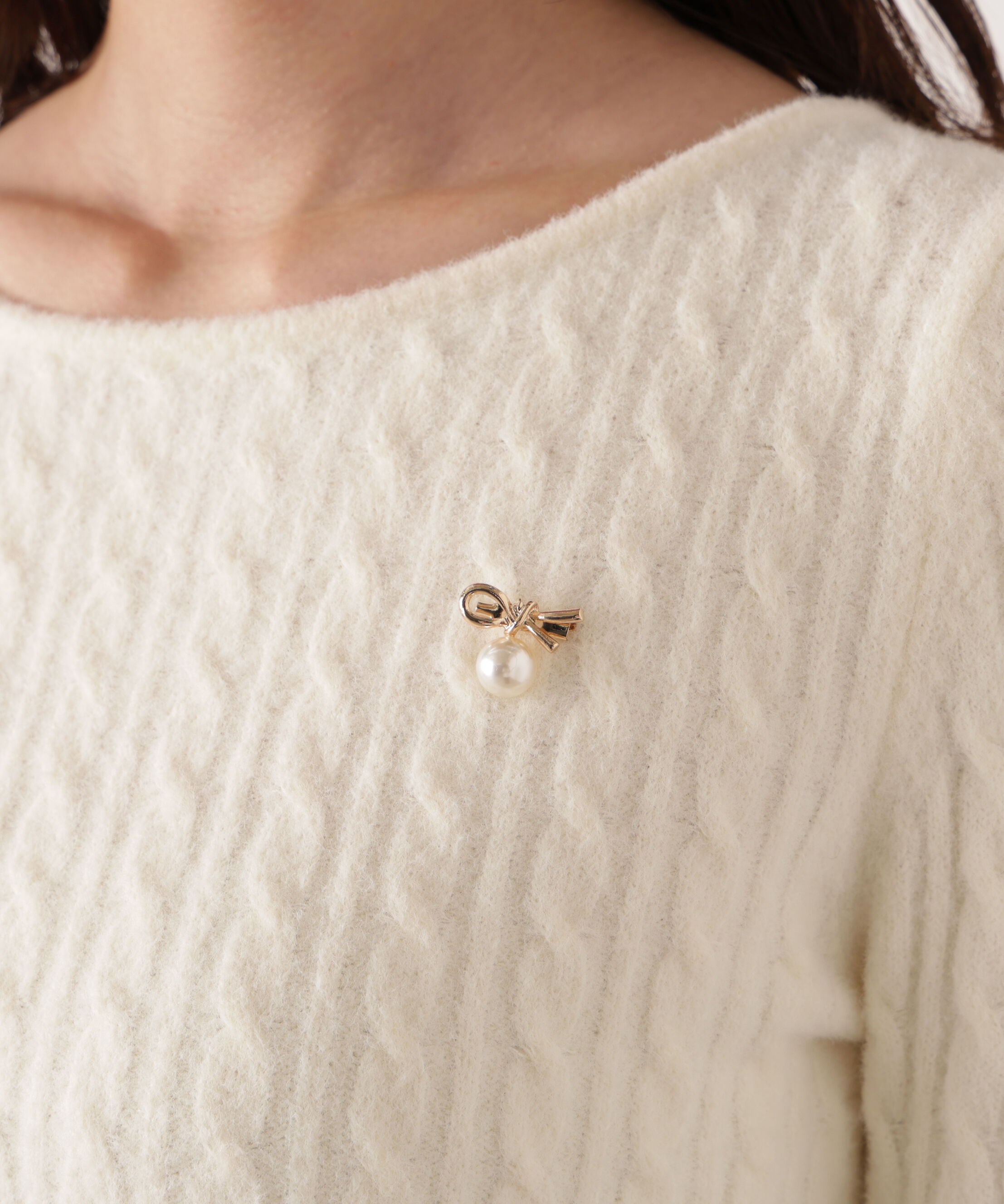 PROPORTION BODY DRESSING「チャーム付きミニケーブルニット  25AW」|ニット・セーター|