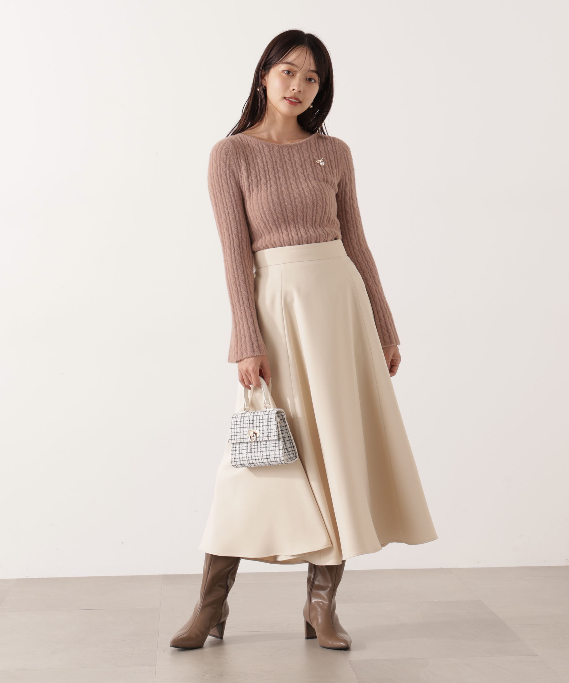 PROPORTION BODY DRESSING「チャーム付きミニケーブルニット  25AW」|ニット・セーター|