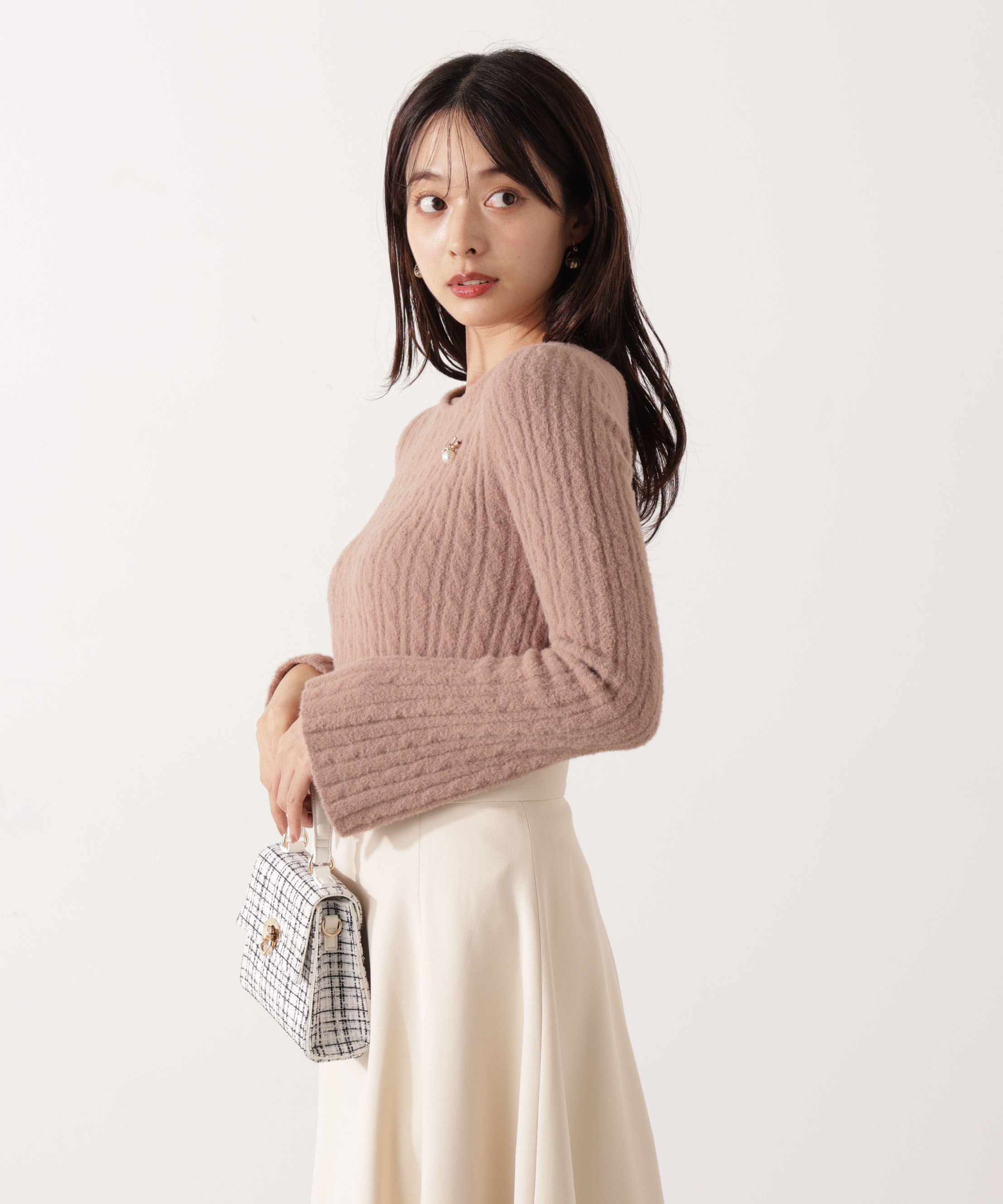 PROPORTION BODY DRESSING「チャーム付きミニケーブルニット  25AW」|ニット・セーター|