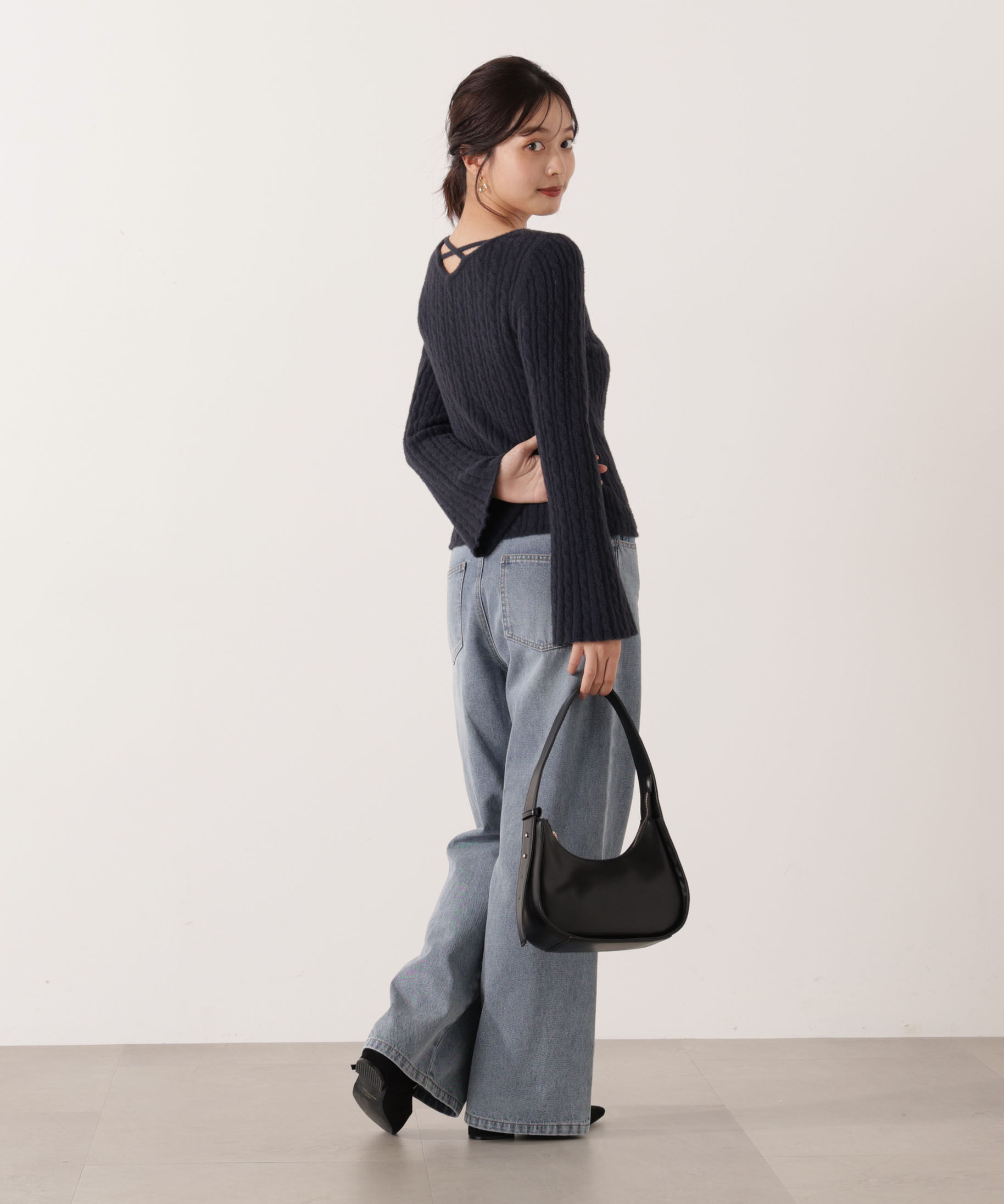 PROPORTION BODY DRESSING「チャーム付きミニケーブルニット  25AW」|ニット・セーター|