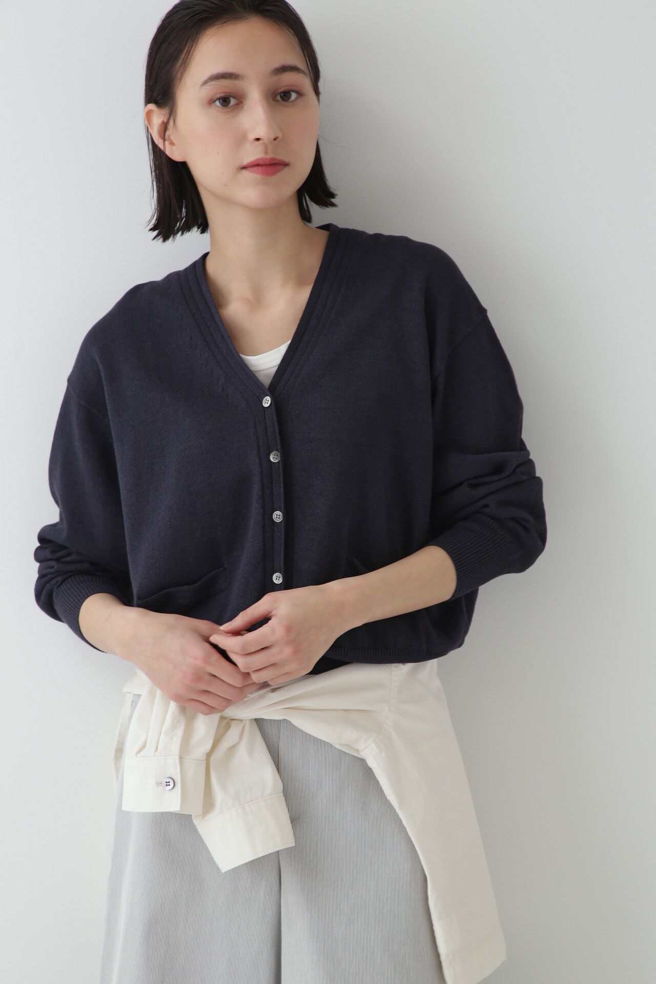  「◆ペーパーヤーンカーディガン」|ニット・セーター|グレイッシュ