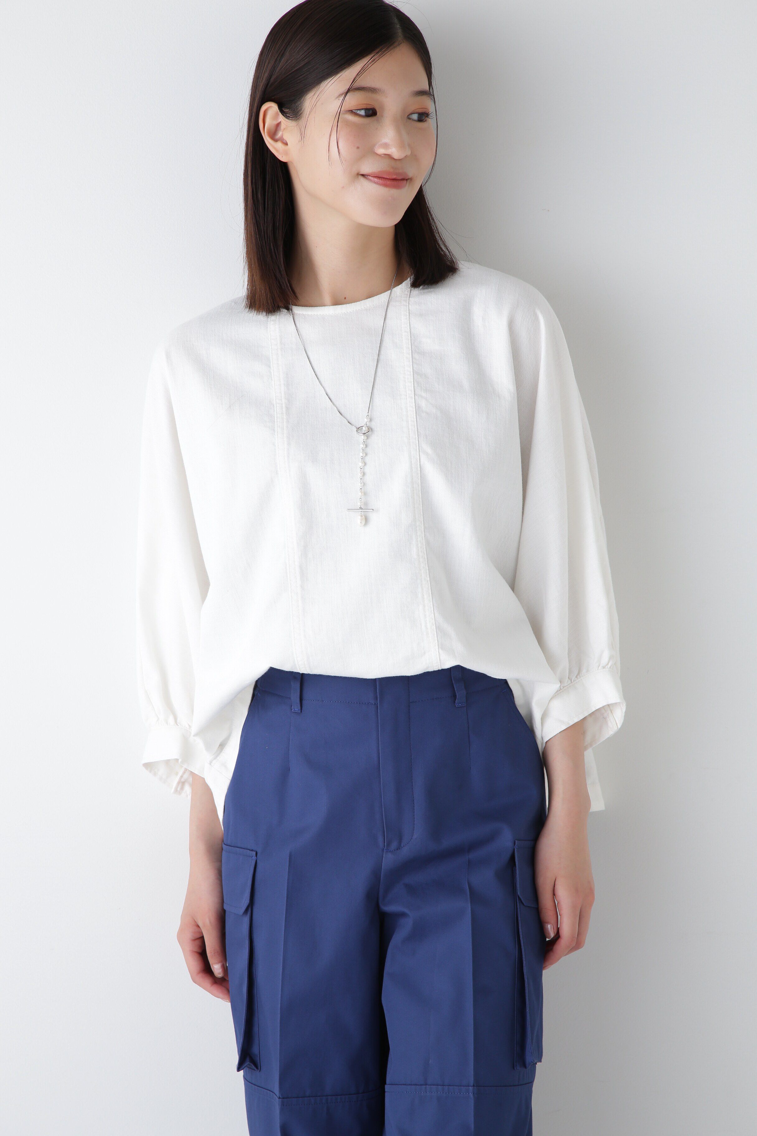  「◆ライトオンスデニムブラウス」|シャツ・ブラウス|ホワイト