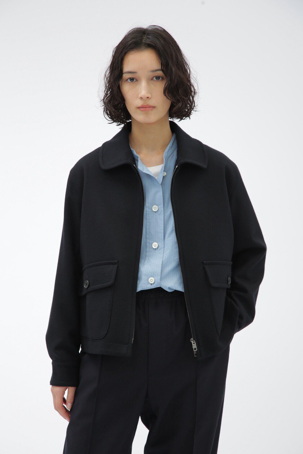  「LIGHT FLANNEL」|ブルゾン・スタジャン|DARK NAVY1