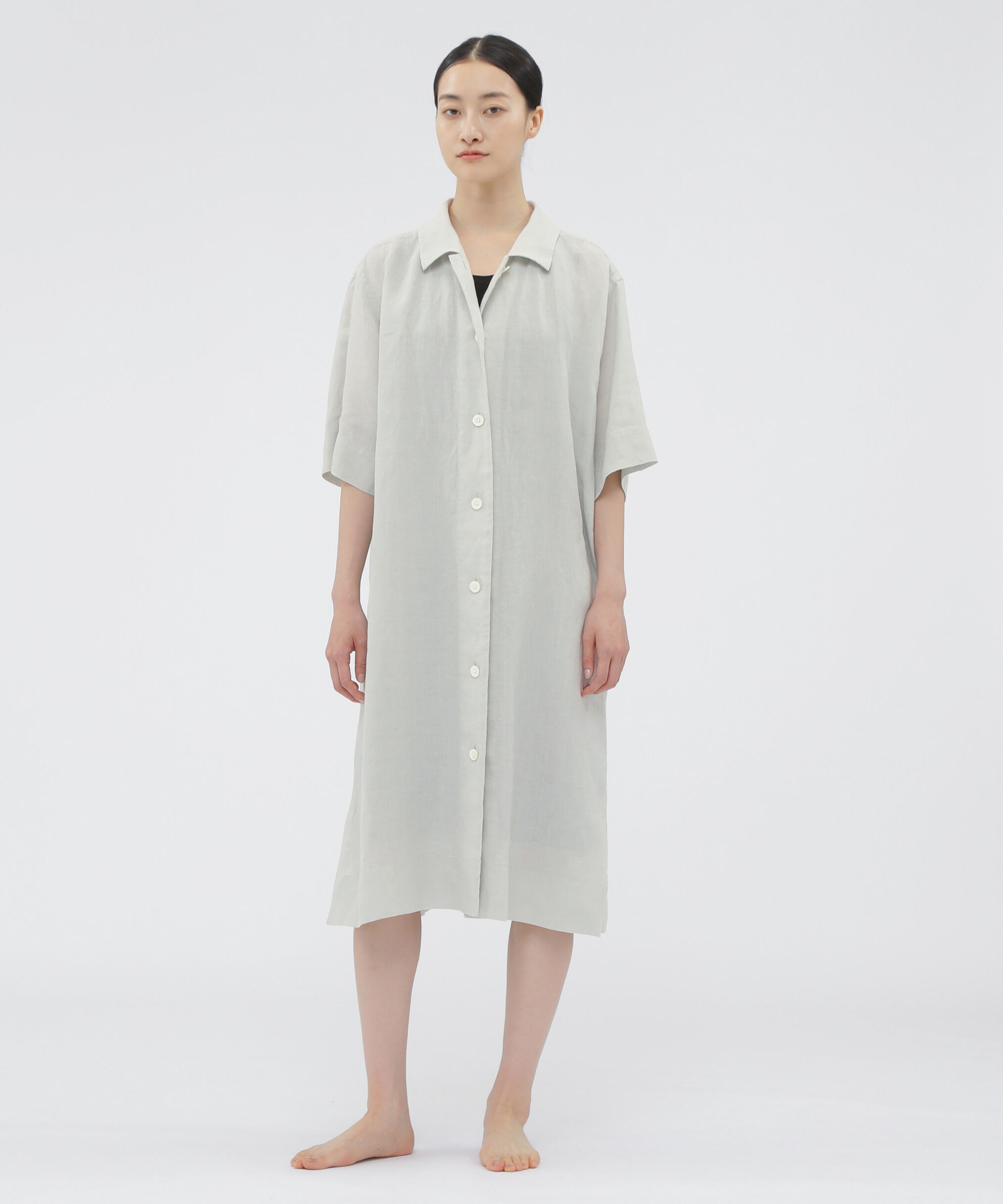 MARGARET HOWELL HOUSEHOLDGOODS「PLAIN LINEN PJ DRESS」|ワンピース|PALE BLUE1