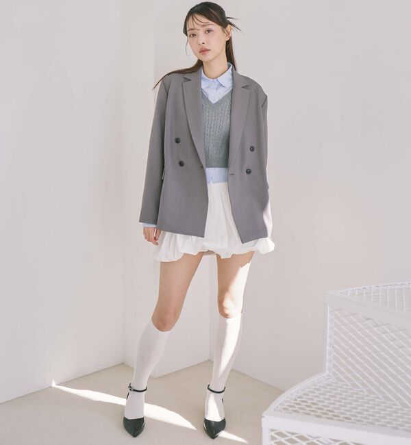 archives「Ｖネックケーブルニット&times;シャツＳＥＴ」|カーディガン|