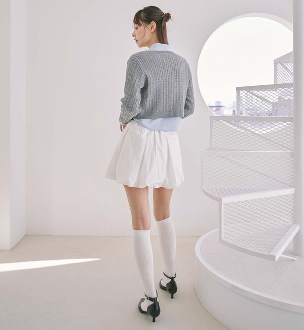 archives「Ｖネックケーブルニット&times;シャツＳＥＴ」|カーディガン|