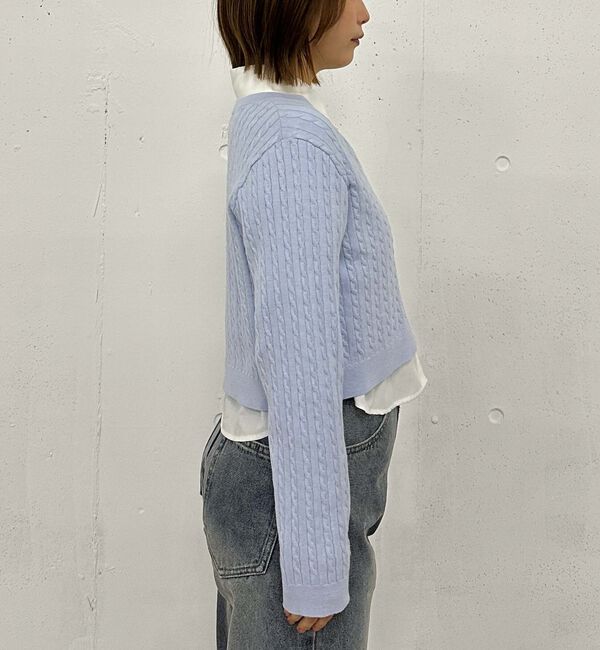 archives「Ｖネックケーブルニット&times;シャツＳＥＴ」|カーディガン|