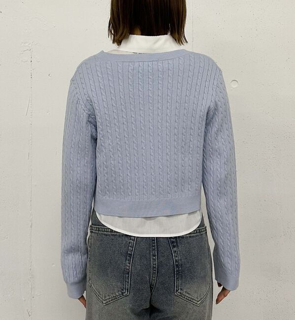 archives「Ｖネックケーブルニット&times;シャツＳＥＴ」|カーディガン|