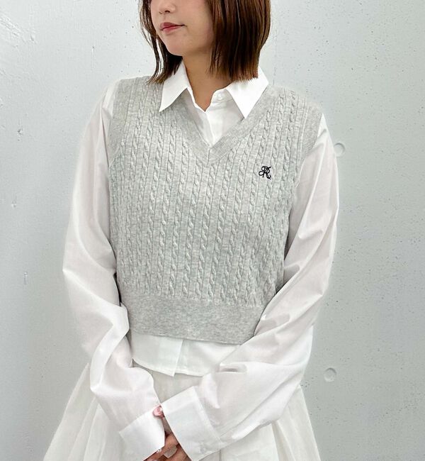 archives「Ｖネックケーブルニットベスト&times;シャツＳＥＴ」|カーディガン|