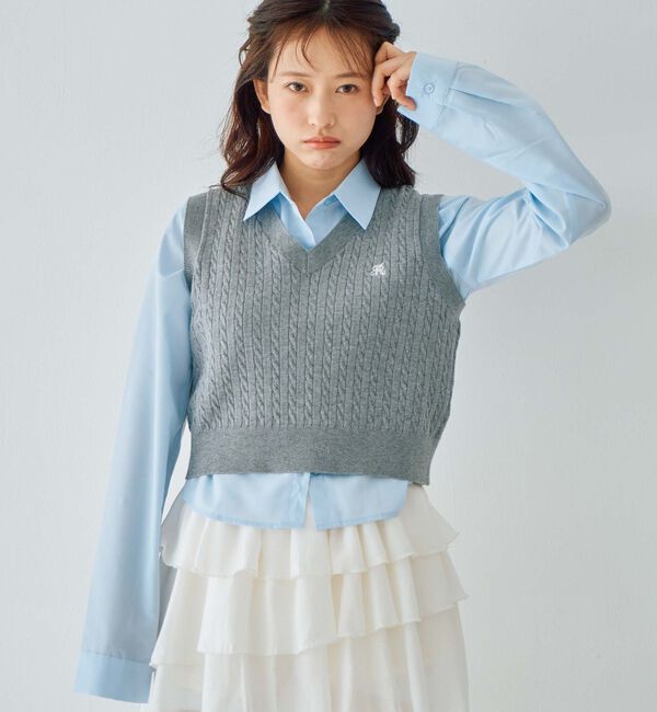 archives「Ｖネックケーブルニットベスト&times;シャツＳＥＴ」|カーディガン|