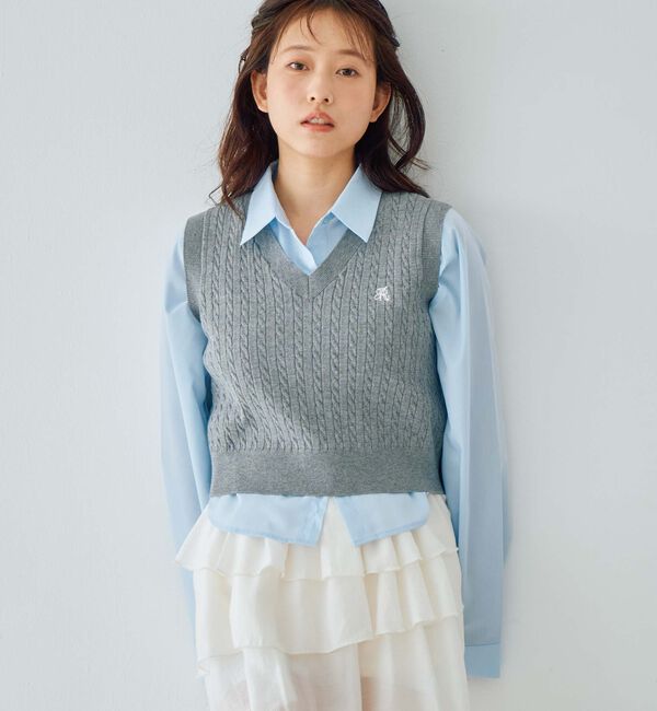 archives「Ｖネックケーブルニットベスト&times;シャツＳＥＴ」|カーディガン|