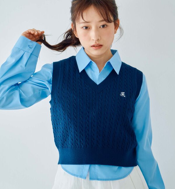 archives「Ｖネックケーブルニットベスト&times;シャツＳＥＴ」|カーディガン|