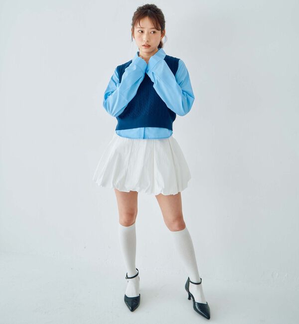 archives「Ｖネックケーブルニットベスト&times;シャツＳＥＴ」|カーディガン|