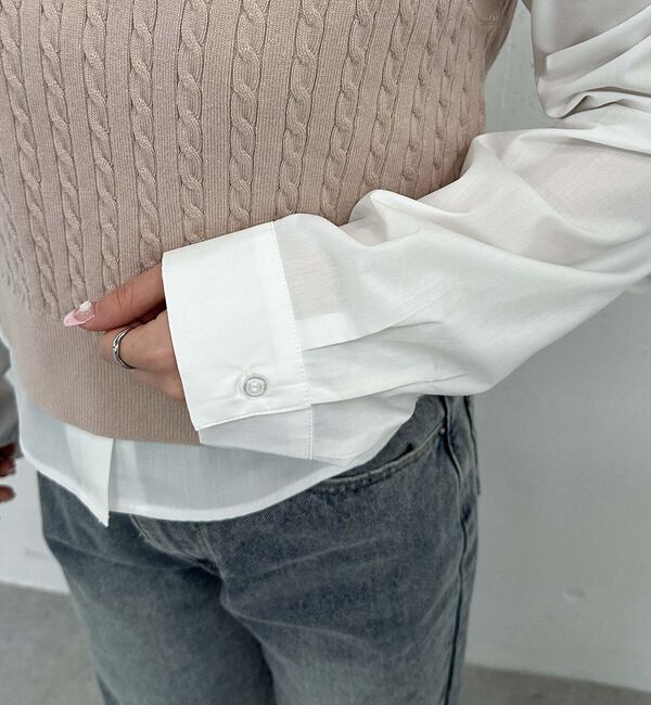 archives「Ｖネックケーブルニットベスト&times;シャツＳＥＴ」|カーディガン|