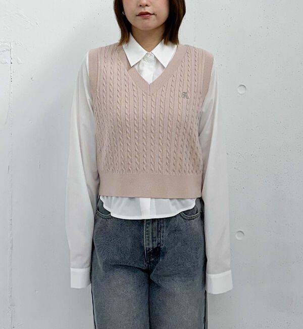 archives「Ｖネックケーブルニットベスト&times;シャツＳＥＴ」|カーディガン|