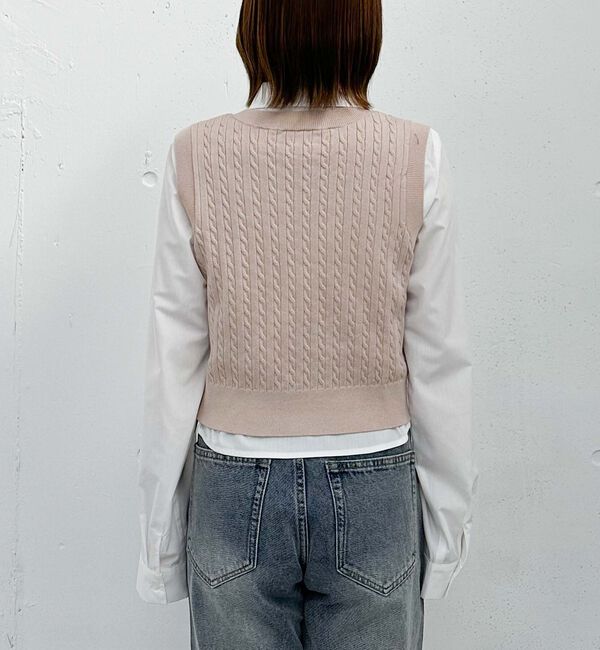 archives「Ｖネックケーブルニットベスト&times;シャツＳＥＴ」|カーディガン|